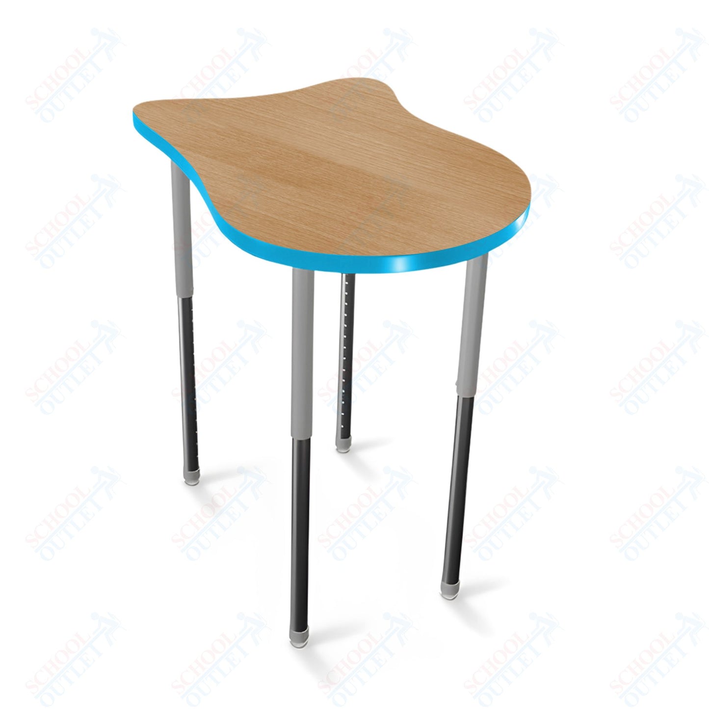 Mooreco Hierarchy Fender Stand Up Desk (Standard) Adjustable Height 27" - 42" - Standing Platinum Legs