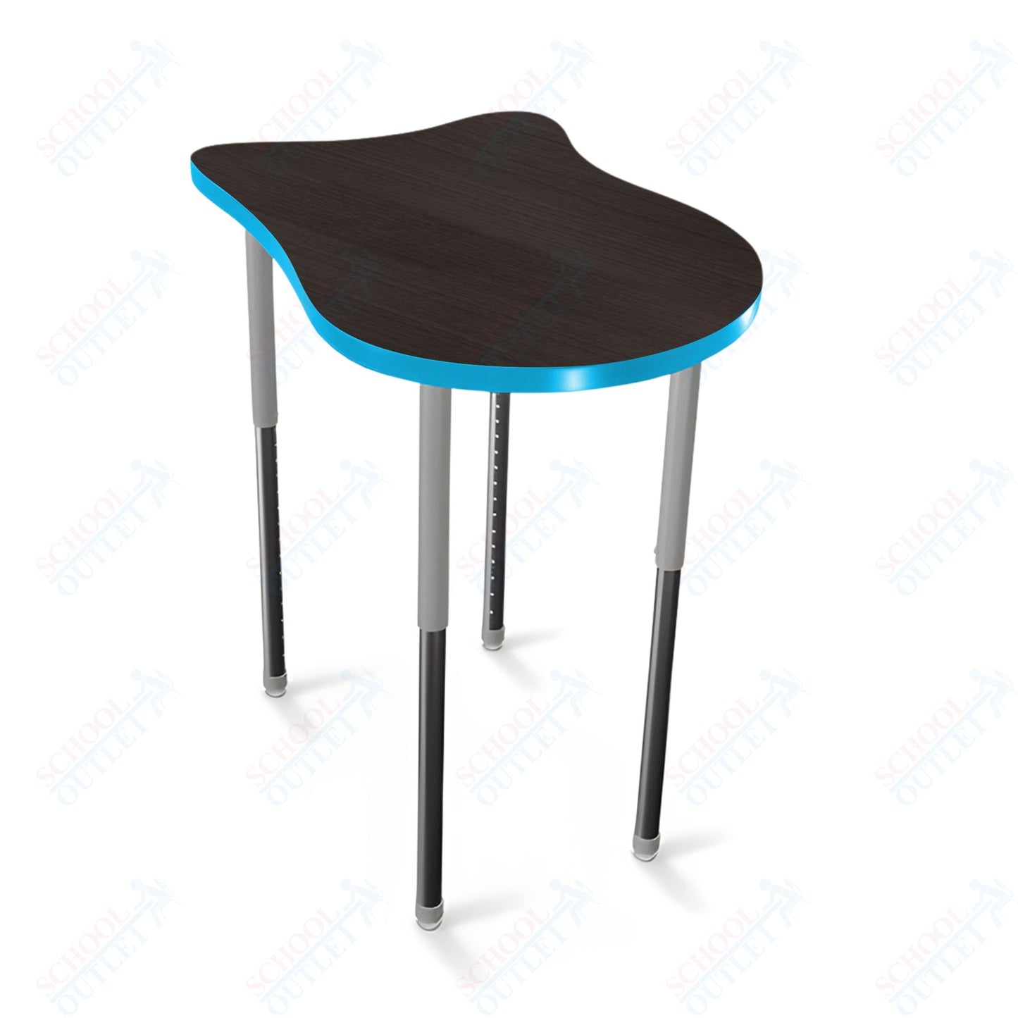 Mooreco Hierarchy Fender Stand Up Desk (Standard) Adjustable Height 27" - 42" - Standing Platinum Legs
