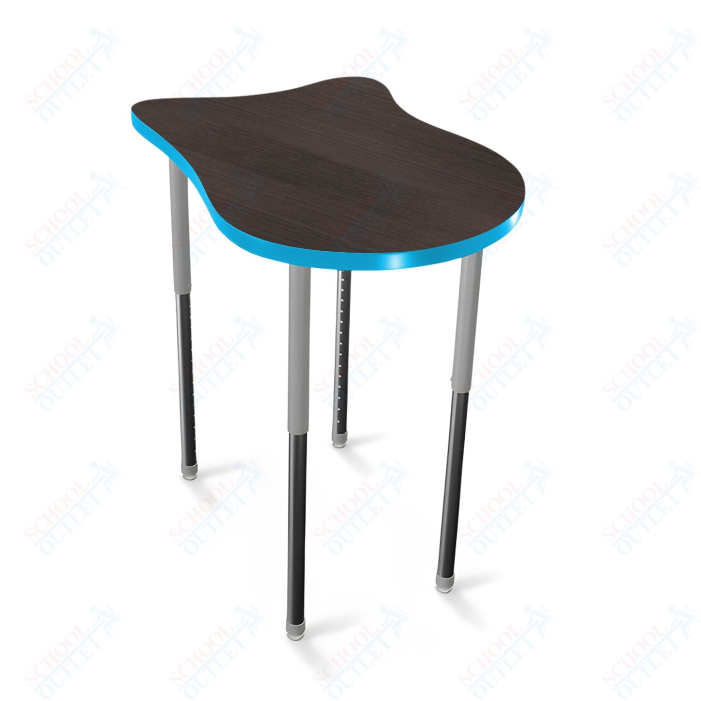 Mooreco Hierarchy Fender Stand Up Desk (Standard) Adjustable Height 27" - 42" - Standing Platinum Legs