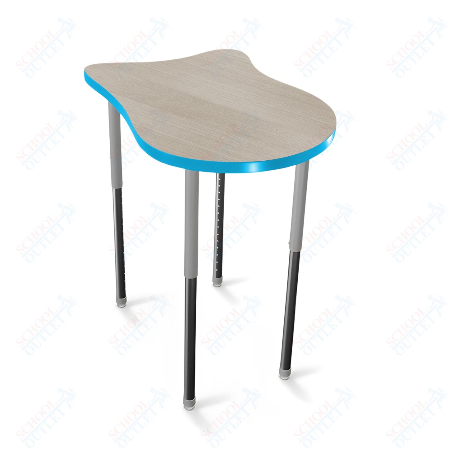 Mooreco Hierarchy Fender Stand Up Desk (Standard) Adjustable Height 27" - 42" - Standing Platinum Legs