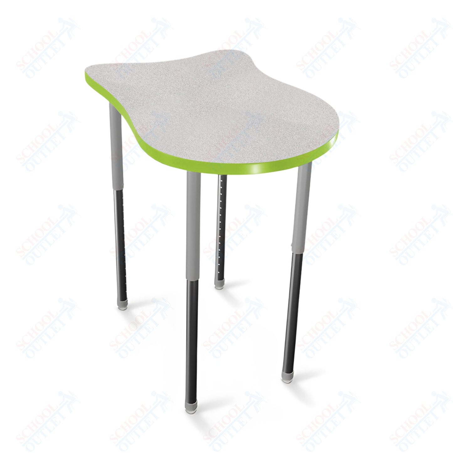 Mooreco Hierarchy Fender Stand Up Desk (Standard) Adjustable Height 27" - 42" - Standing Platinum Legs