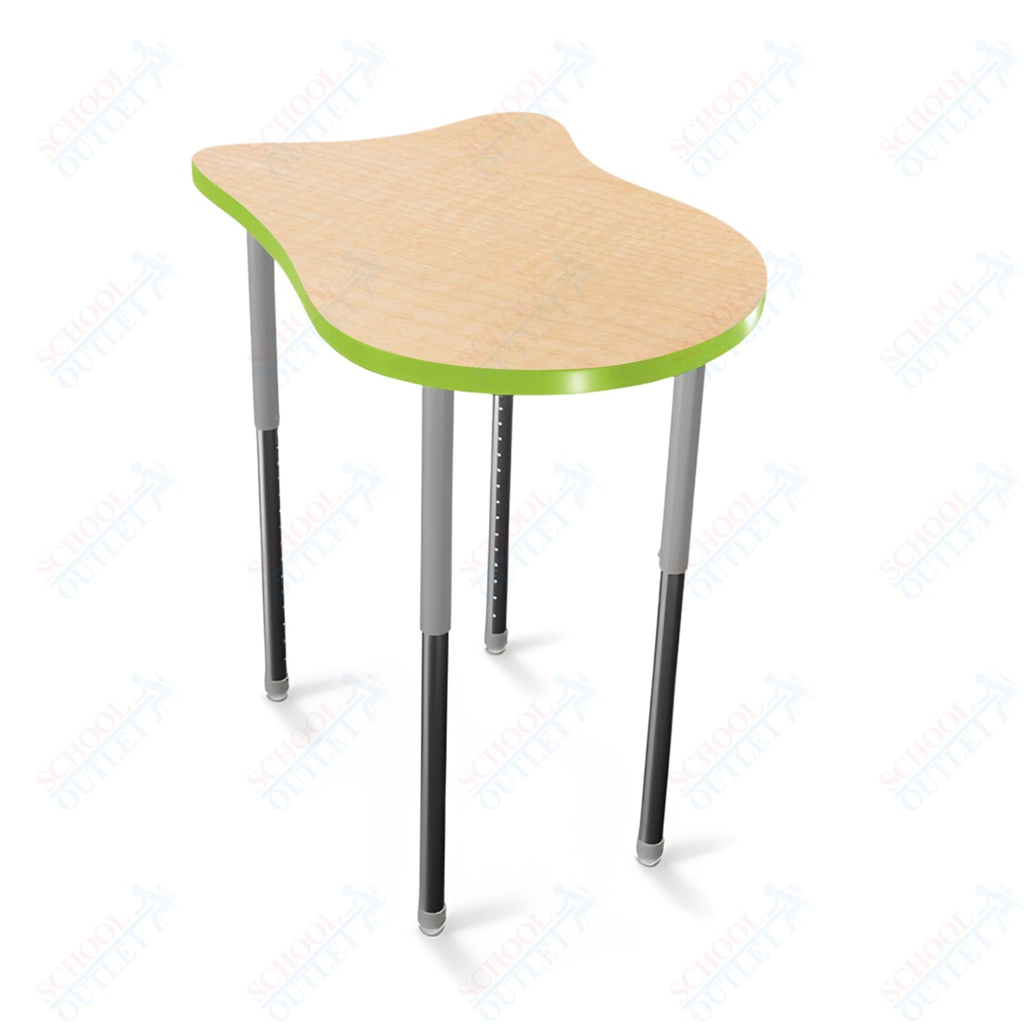 Mooreco Hierarchy Fender Stand Up Desk (Standard) Adjustable Height 27" - 42" - Standing Platinum Legs