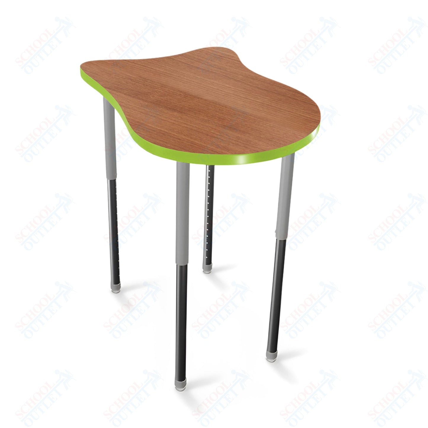 Mooreco Hierarchy Fender Stand Up Desk (Standard) Adjustable Height 27" - 42" - Standing Platinum Legs