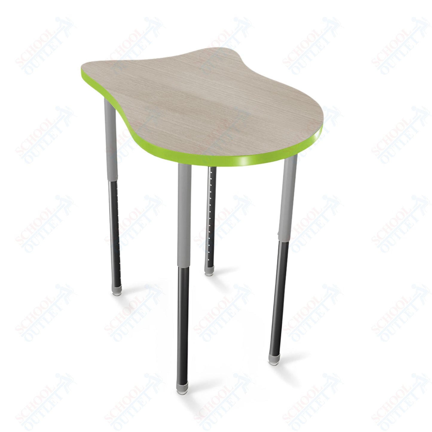 Mooreco Hierarchy Fender Stand Up Desk (Standard) Adjustable Height 27" - 42" - Standing Platinum Legs