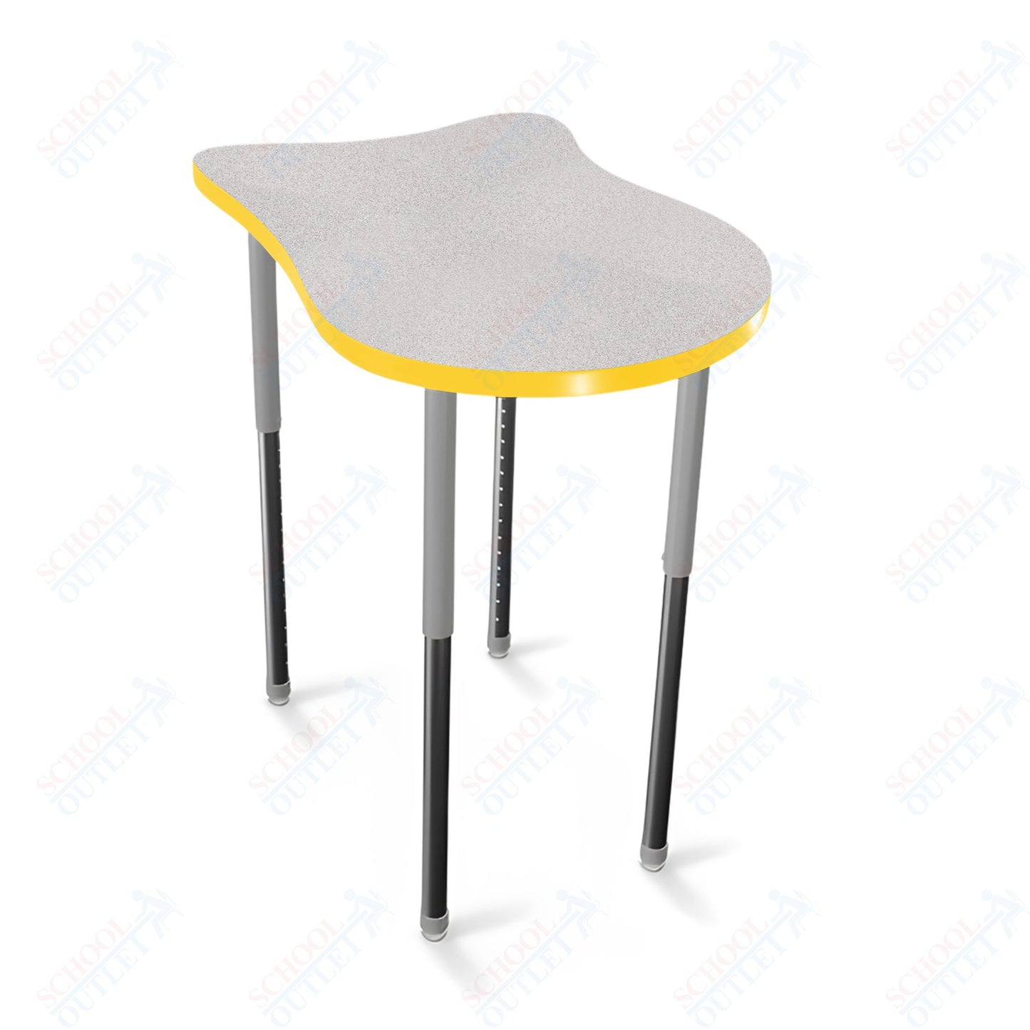 Mooreco Hierarchy Fender Stand Up Desk (Standard) Adjustable Height 27" - 42" - Standing Platinum Legs
