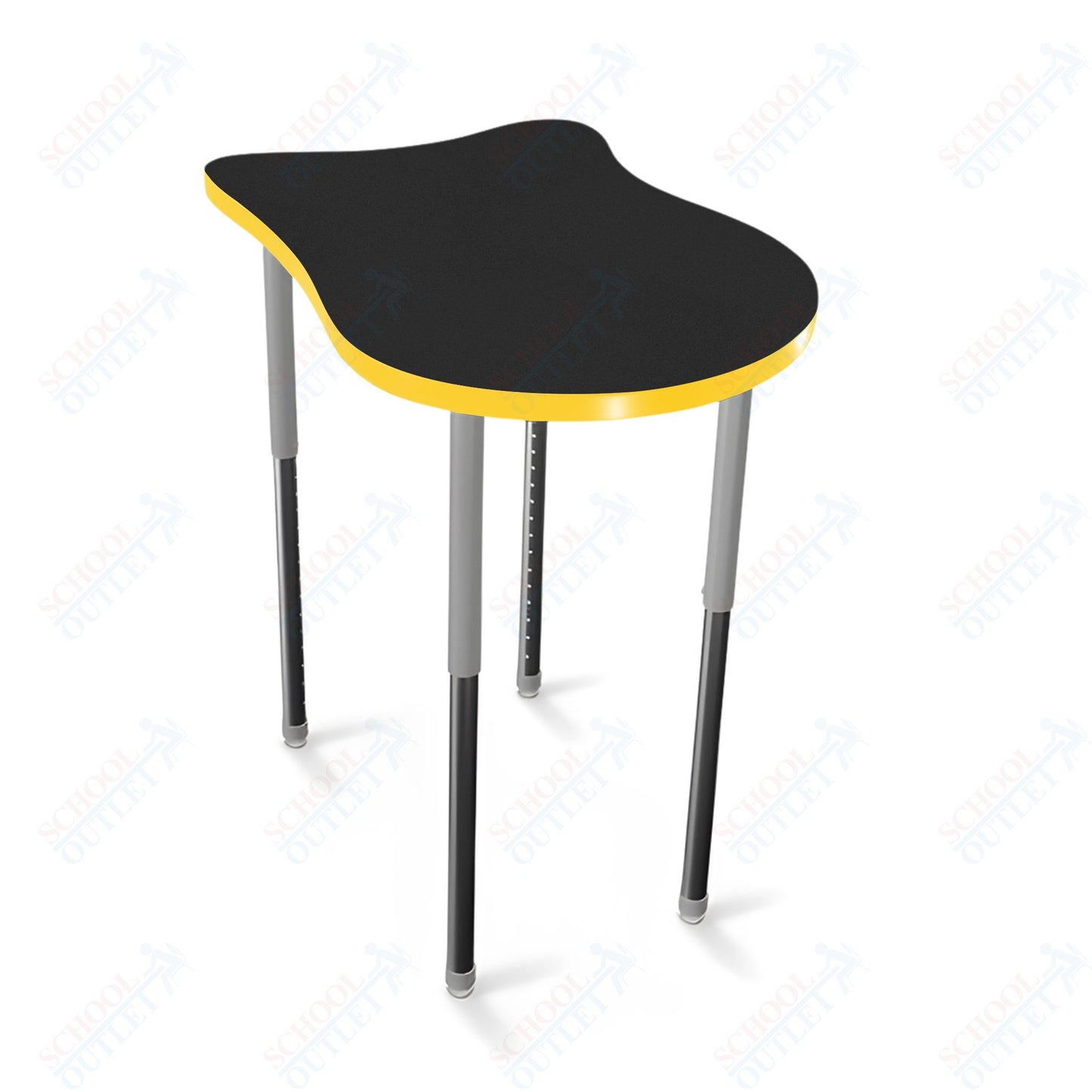 Mooreco Hierarchy Fender Stand Up Desk (Standard) Adjustable Height 27" - 42" - Standing Platinum Legs