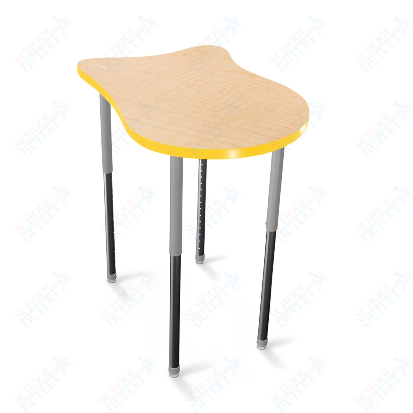 Mooreco Hierarchy Fender Stand Up Desk (Standard) Adjustable Height 27" - 42" - Standing Platinum Legs