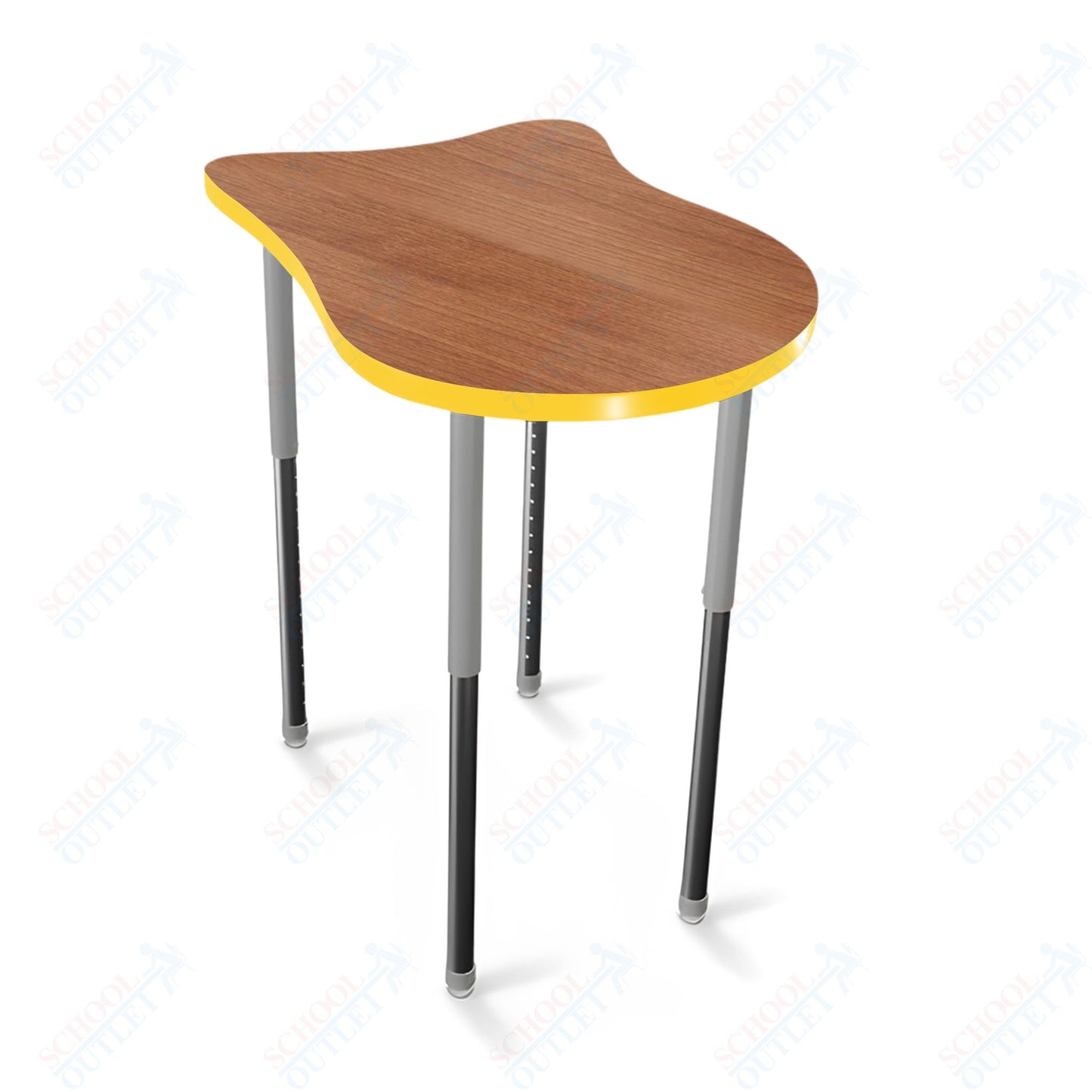 Mooreco Hierarchy Fender Stand Up Desk (Standard) Adjustable Height 27" - 42" - Standing Platinum Legs