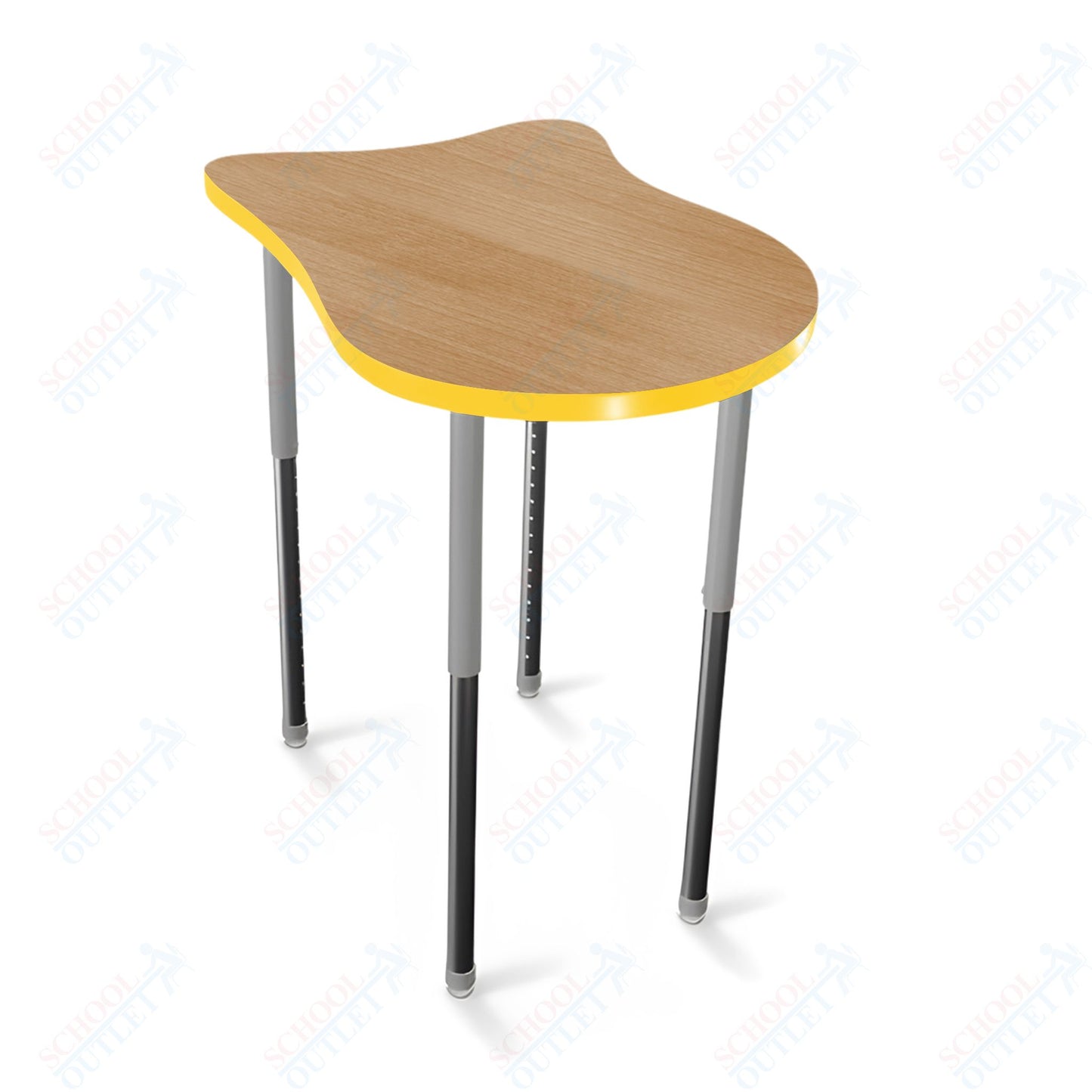 Mooreco Hierarchy Fender Stand Up Desk (Standard) Adjustable Height 27" - 42" - Standing Platinum Legs