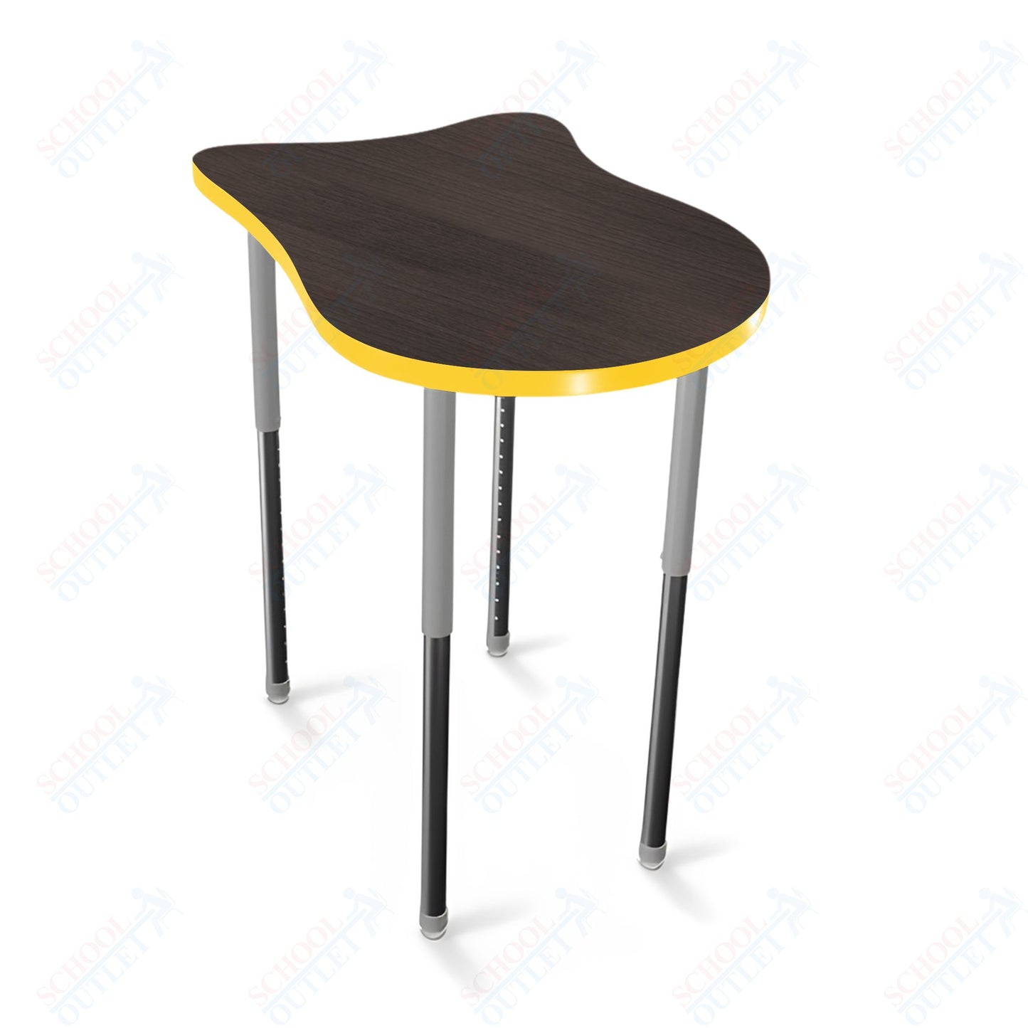 Mooreco Hierarchy Fender Stand Up Desk (Standard) Adjustable Height 27" - 42" - Standing Platinum Legs