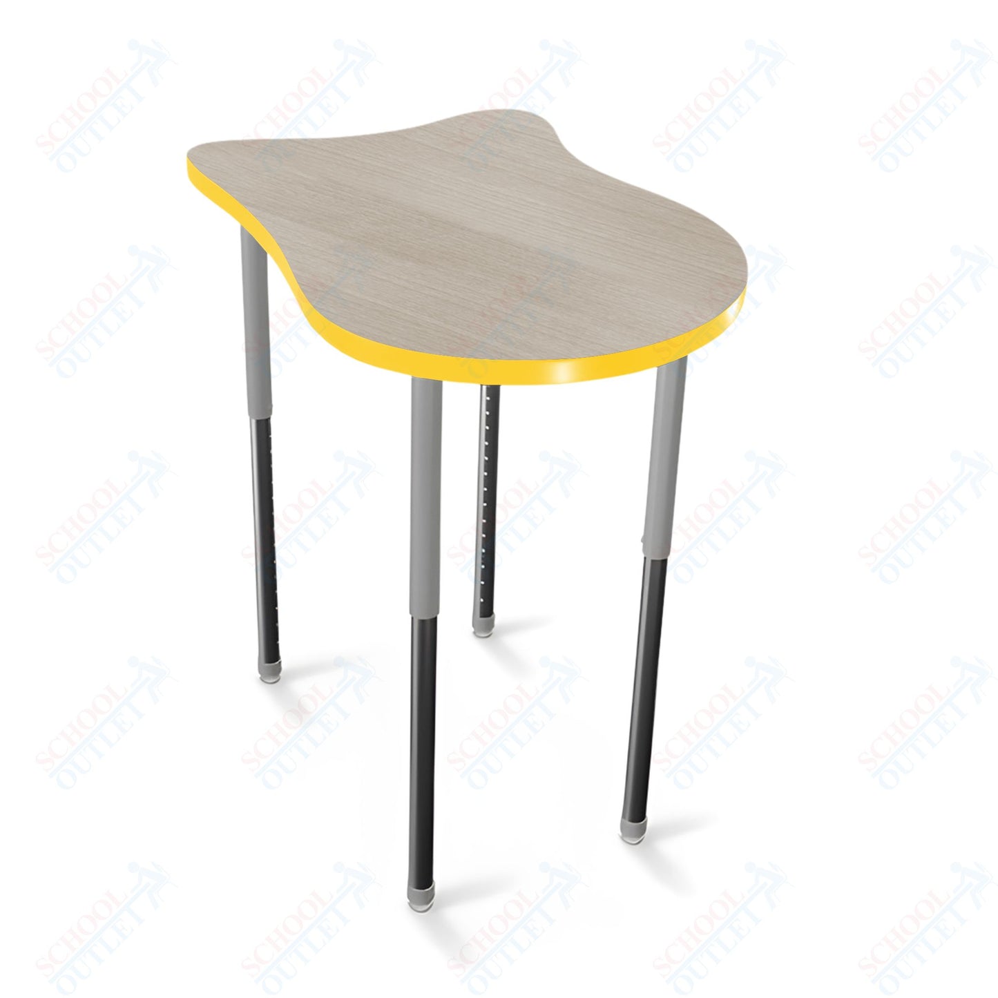 Mooreco Hierarchy Fender Stand Up Desk (Standard) Adjustable Height 27" - 42" - Standing Platinum Legs