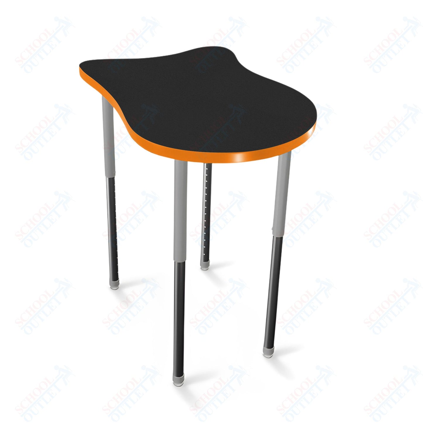 Mooreco Hierarchy Fender Stand Up Desk (Standard) Adjustable Height 27" - 42" - Standing Platinum Legs