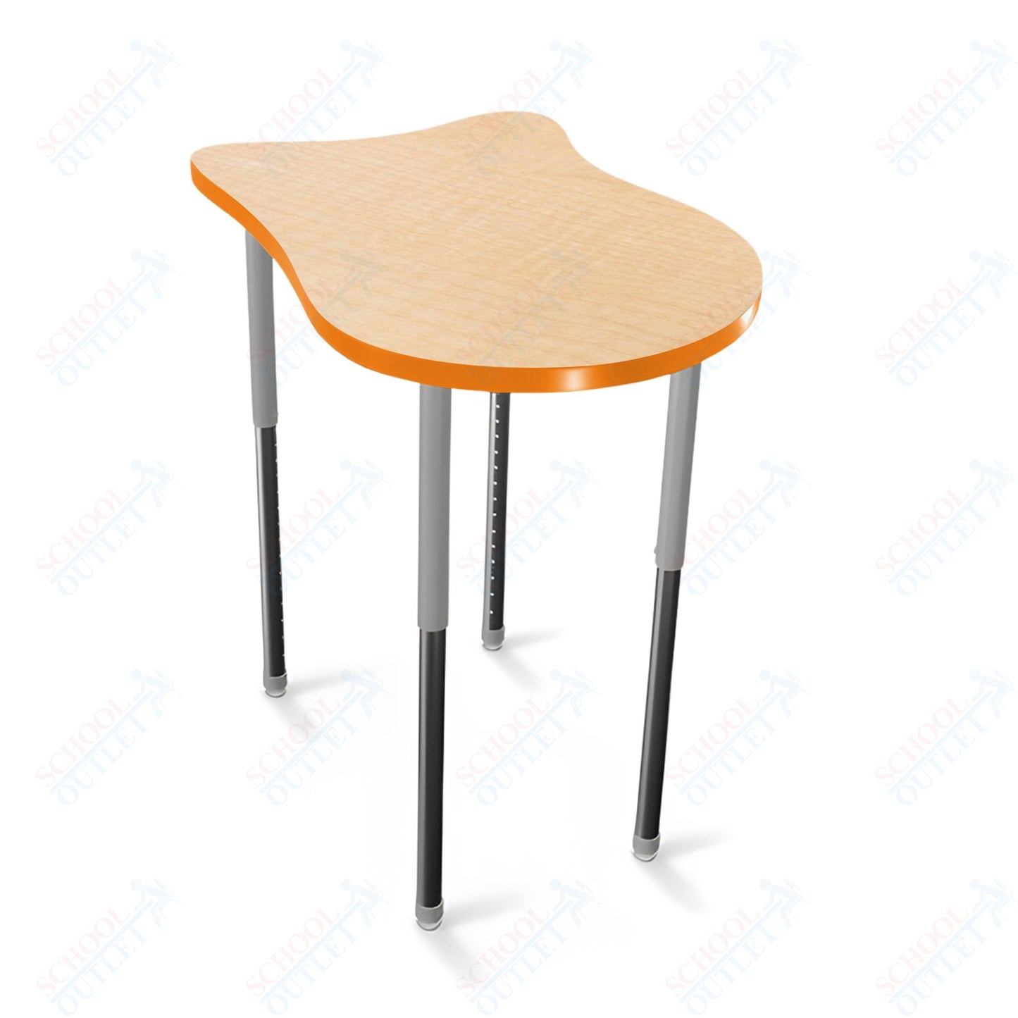 Mooreco Hierarchy Fender Stand Up Desk (Standard) Adjustable Height 27" - 42" - Standing Platinum Legs