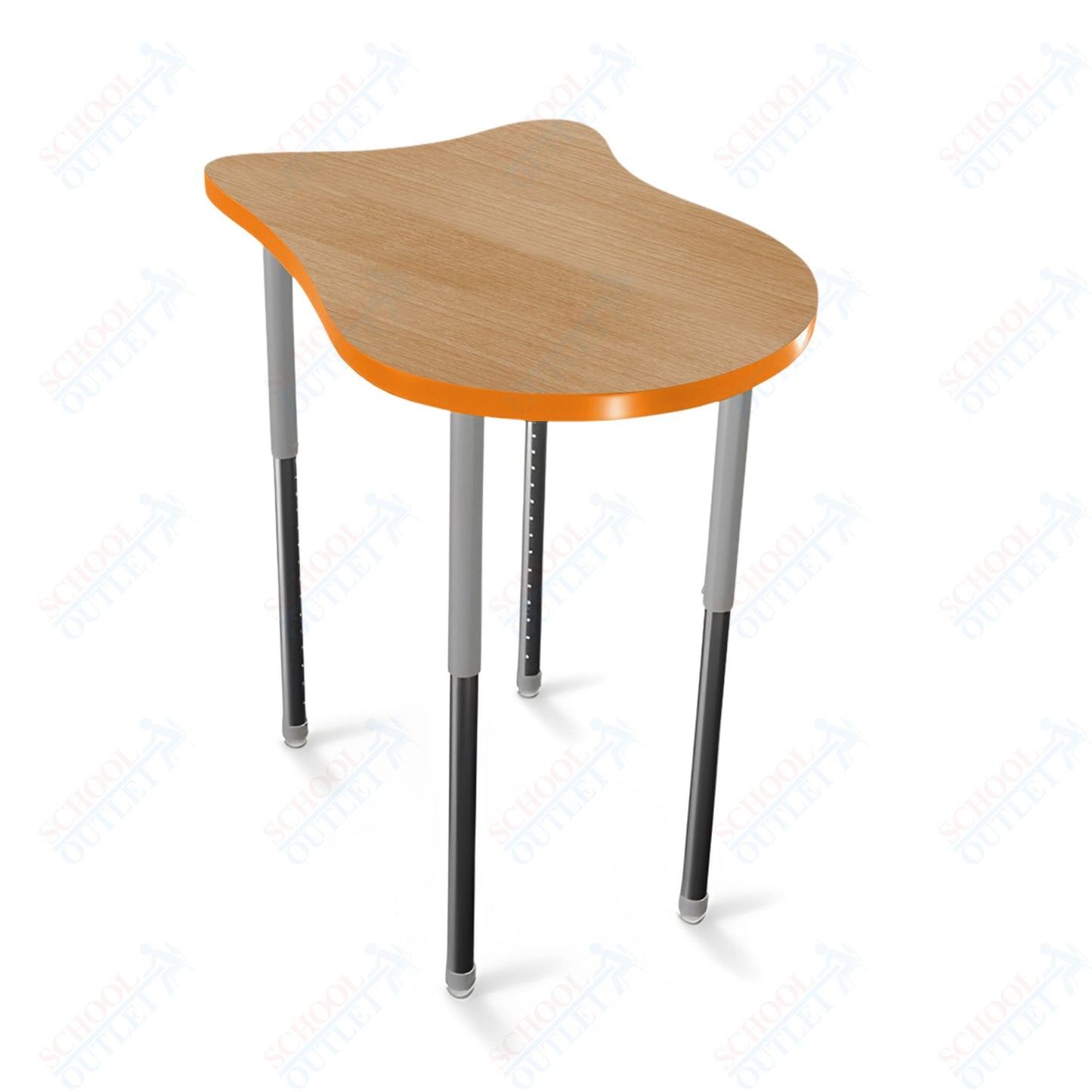 Mooreco Hierarchy Fender Stand Up Desk (Standard) Adjustable Height 27" - 42" - Standing Platinum Legs