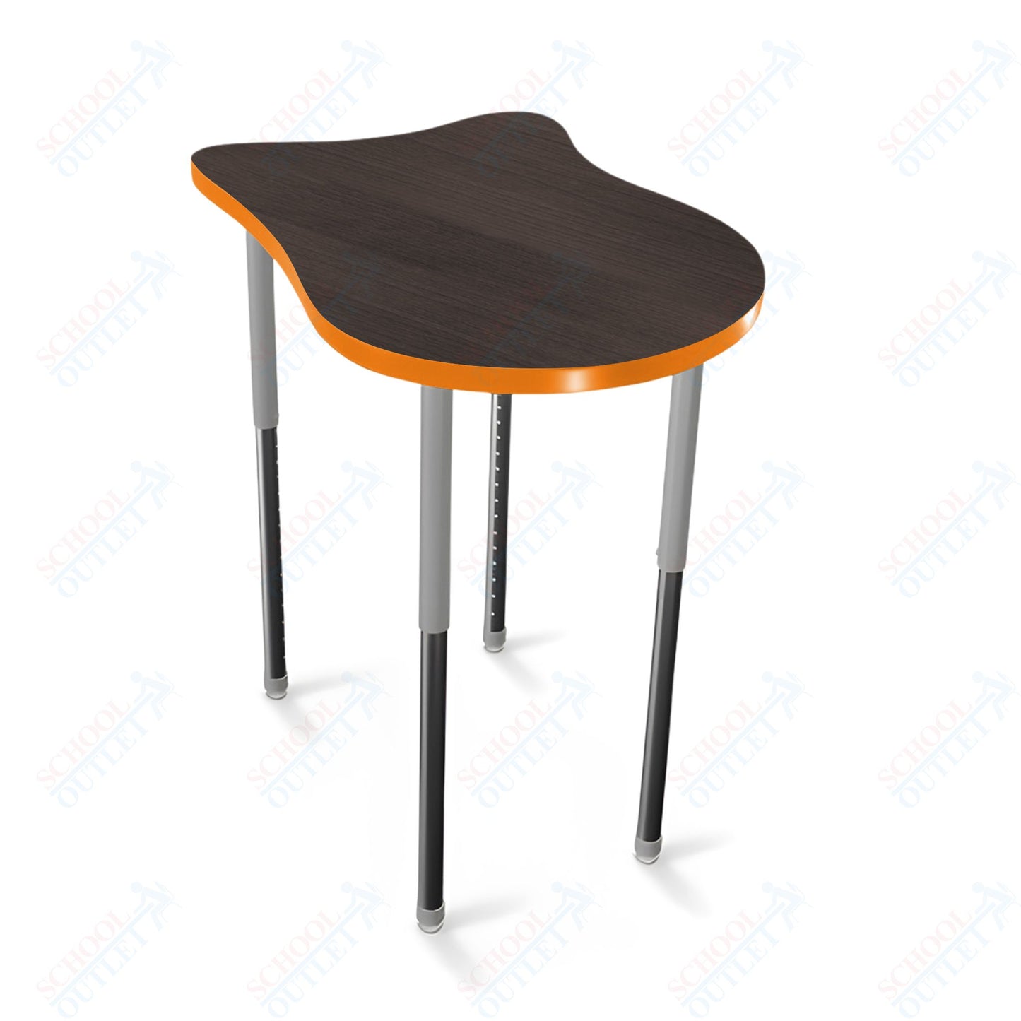 Mooreco Hierarchy Fender Stand Up Desk (Standard) Adjustable Height 27" - 42" - Standing Platinum Legs