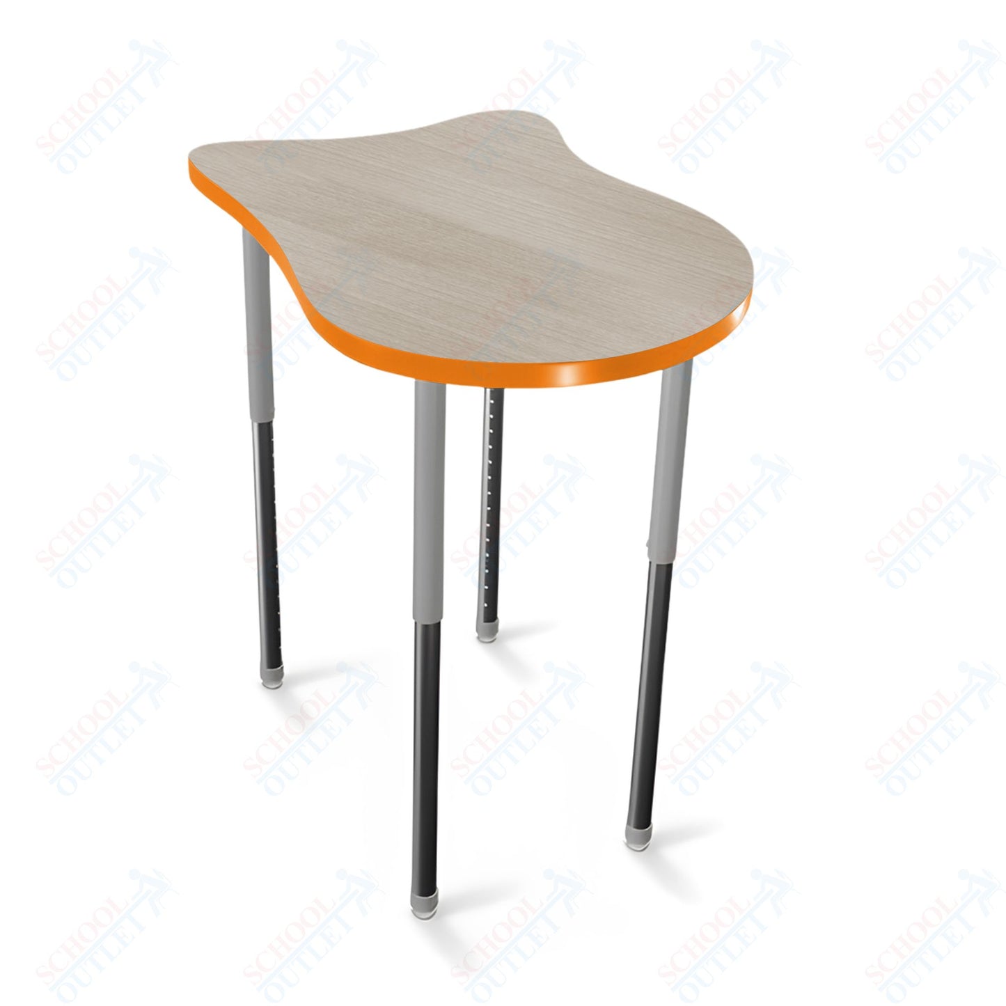Mooreco Hierarchy Fender Stand Up Desk (Standard) Adjustable Height 27" - 42" - Standing Platinum Legs