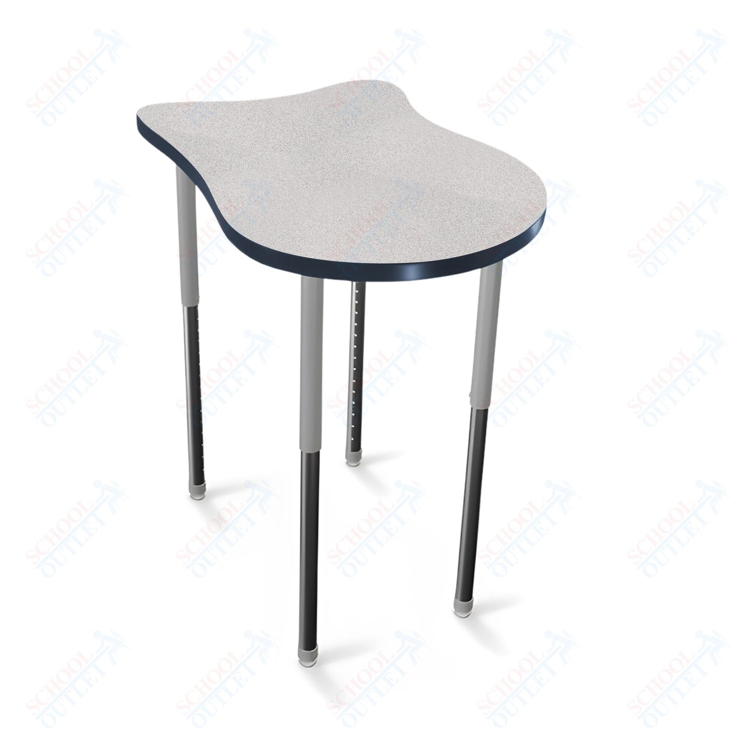 Mooreco Hierarchy Fender Stand Up Desk (Standard) Adjustable Height 27" - 42" - Standing Platinum Legs