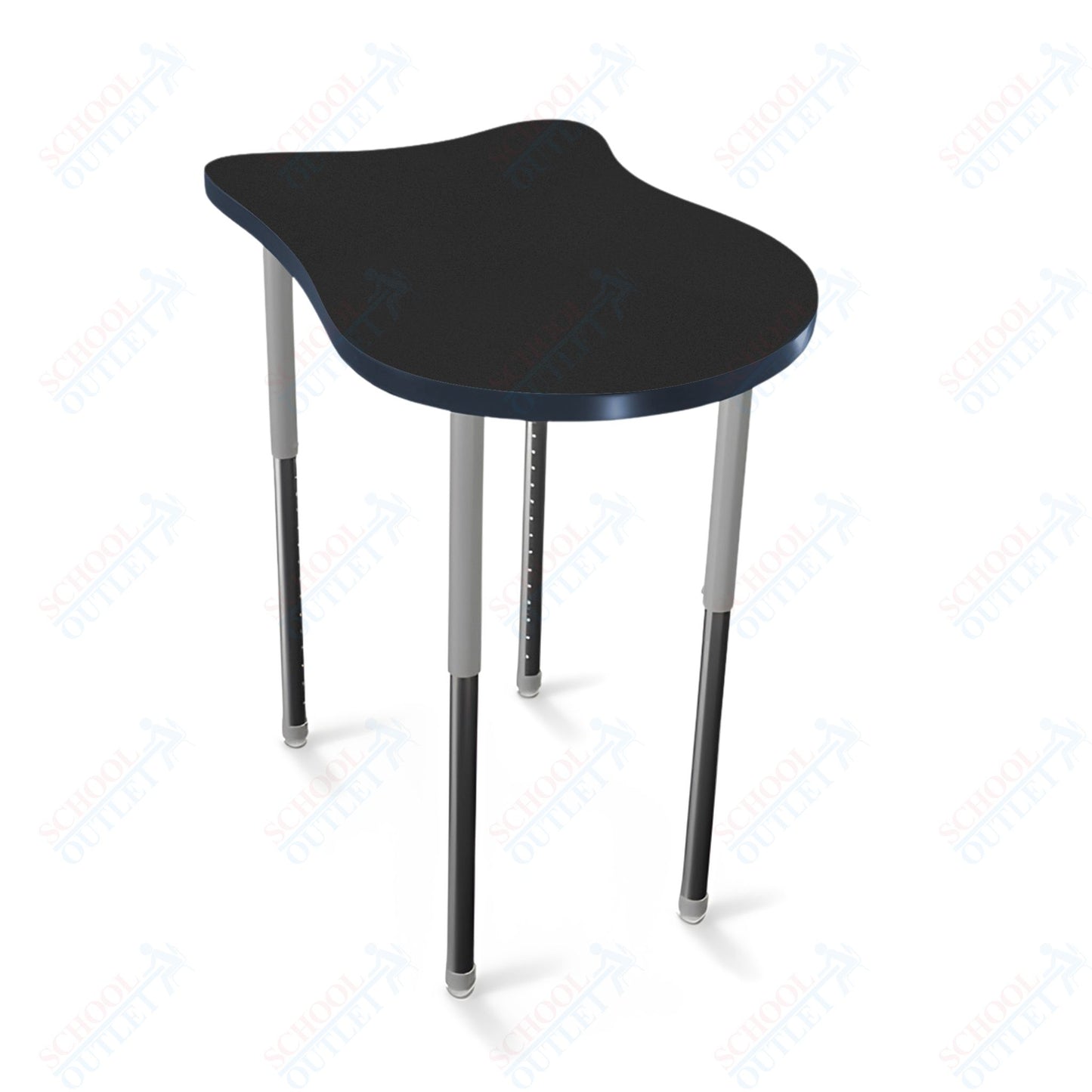 Mooreco Hierarchy Fender Stand Up Desk (Standard) Adjustable Height 27" - 42" - Standing Platinum Legs