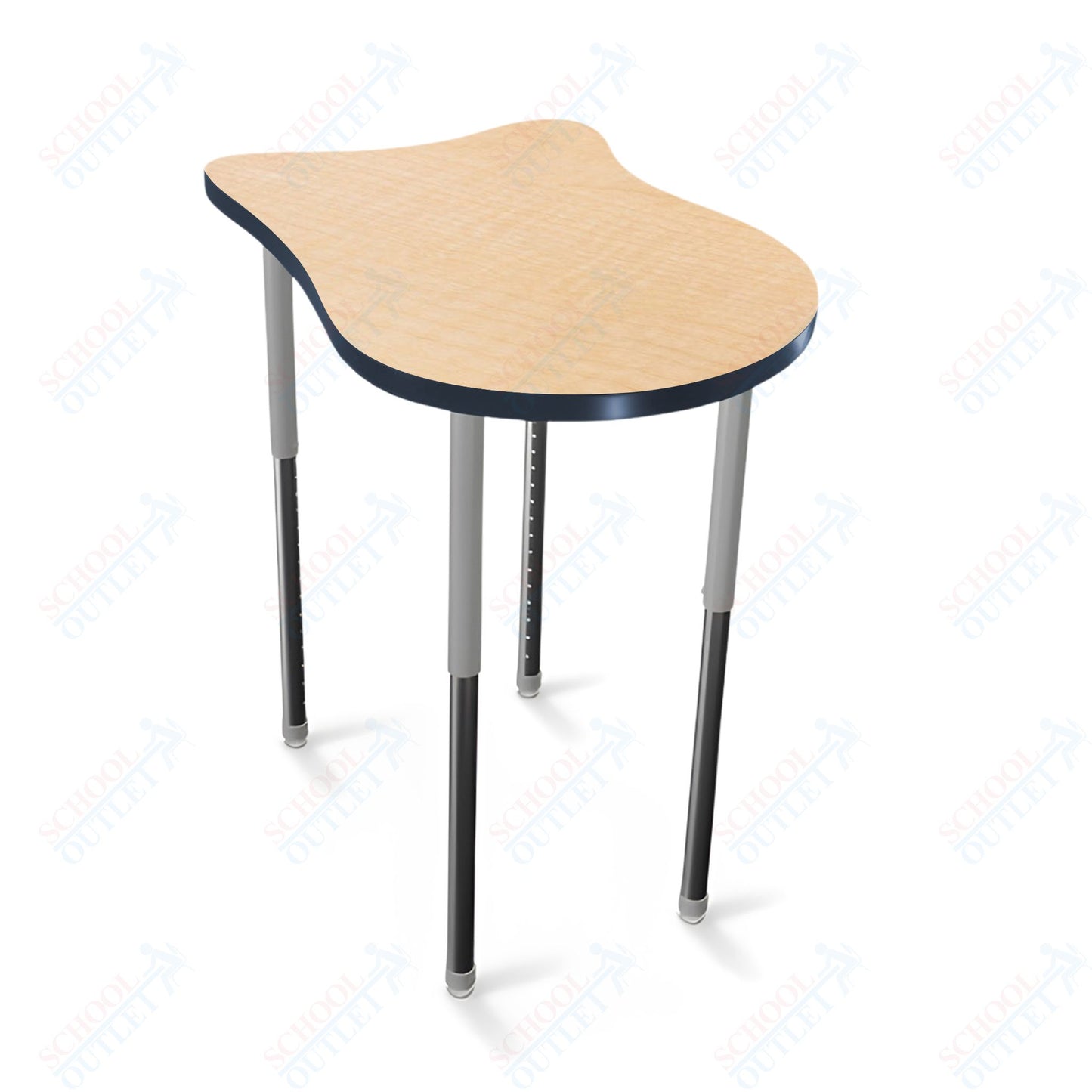 Mooreco Hierarchy Fender Stand Up Desk (Standard) Adjustable Height 27" - 42" - Standing Platinum Legs