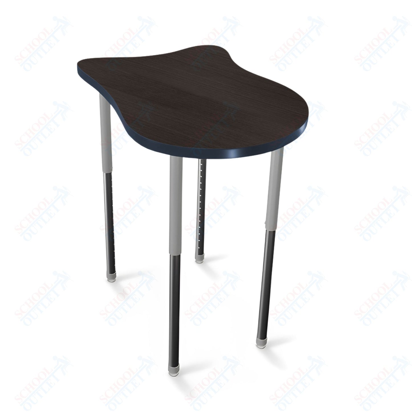 Mooreco Hierarchy Fender Stand Up Desk (Standard) Adjustable Height 27" - 42" - Standing Platinum Legs