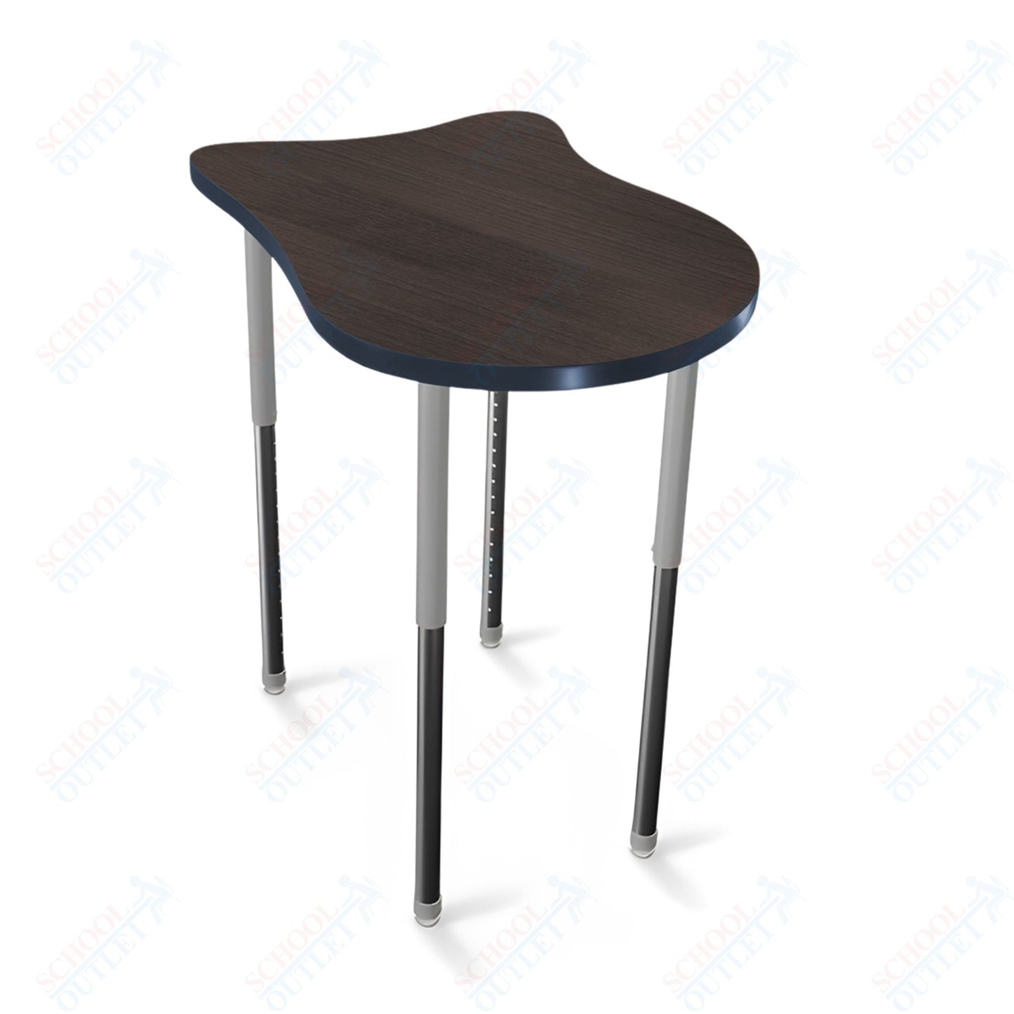 Mooreco Hierarchy Fender Stand Up Desk (Standard) Adjustable Height 27" - 42" - Standing Platinum Legs