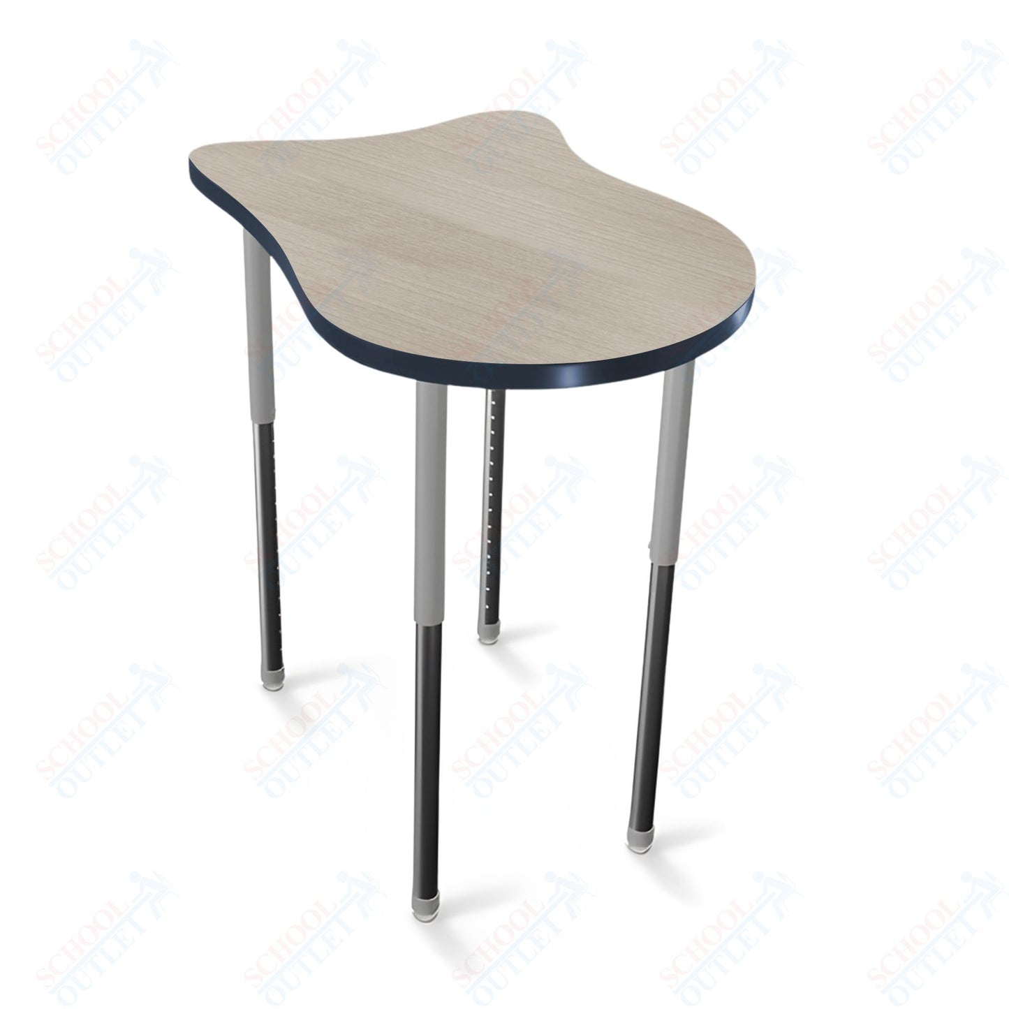 Mooreco Hierarchy Fender Stand Up Desk (Standard) Adjustable Height 27" - 42" - Standing Platinum Legs