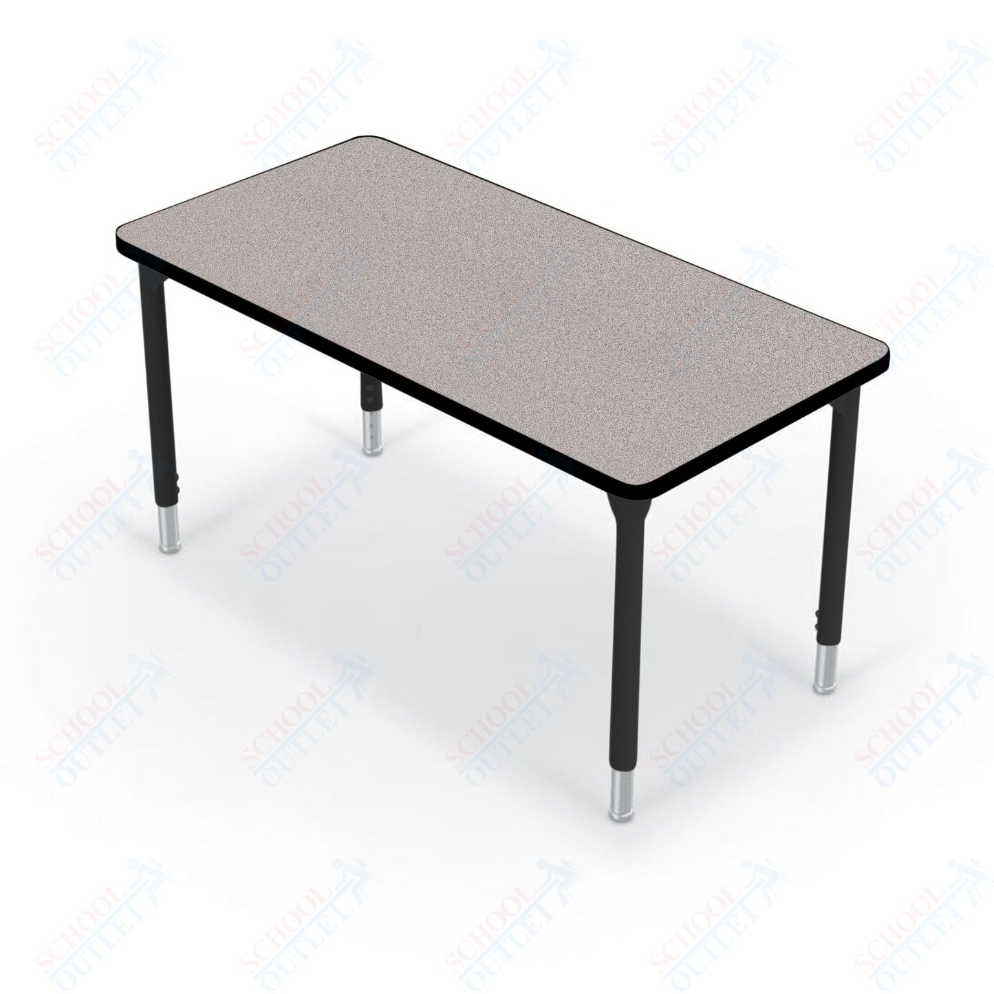 Hierarchy Rectangular School Activity Table (48"W x 24"D) HPL Top - Height Adjustable Legs by MooreCo