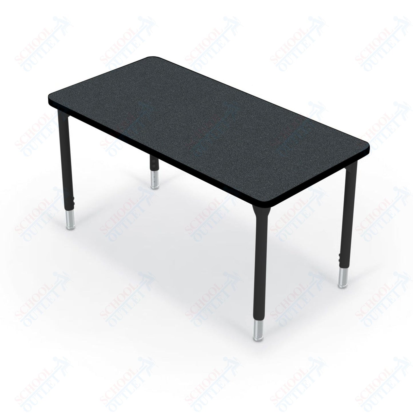 Hierarchy Rectangular School Activity Table (48"W x 24"D) HPL Top - Height Adjustable Legs by MooreCo
