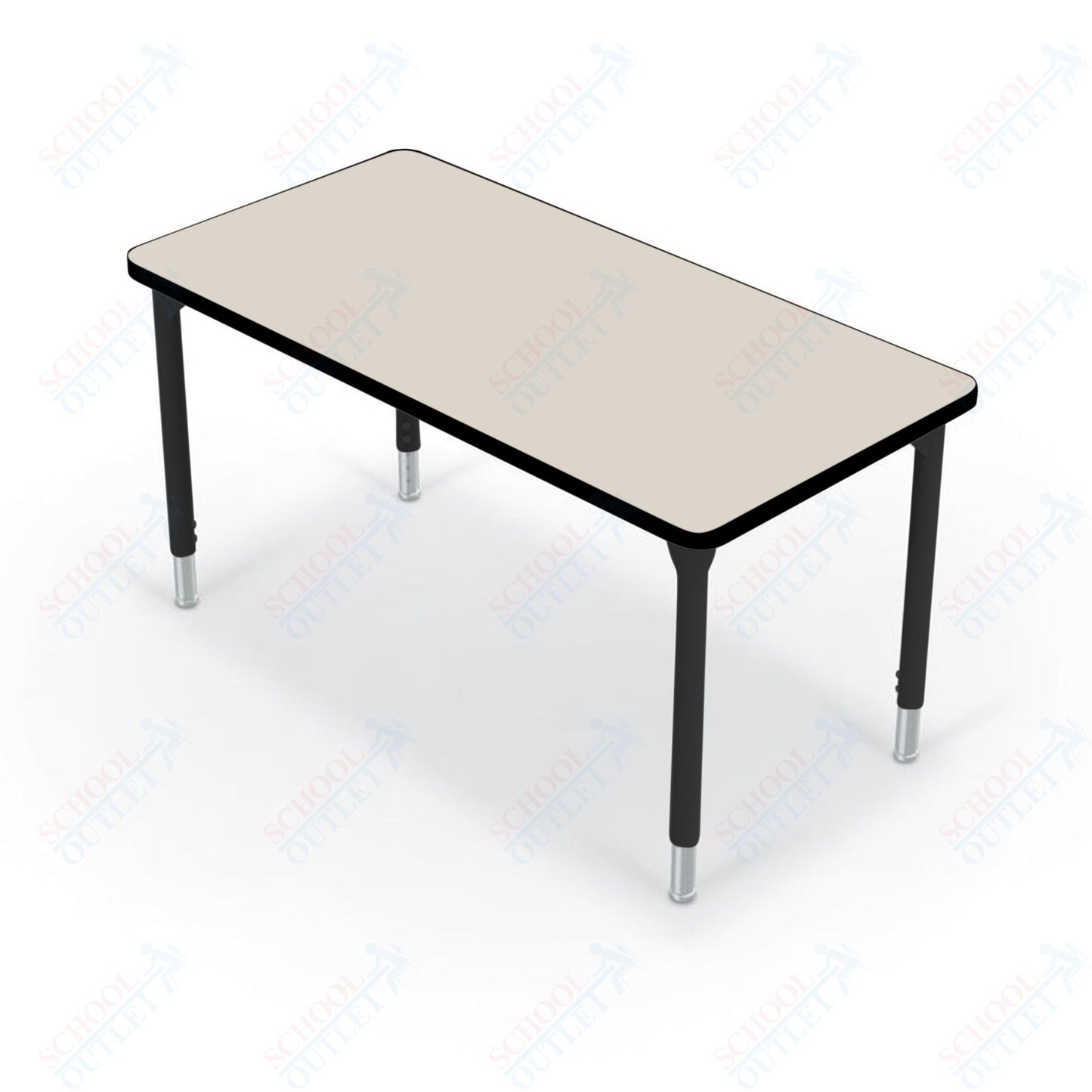 Hierarchy Rectangular School Activity Table (48"W x 24"D) HPL Top - Height Adjustable Legs by MooreCo