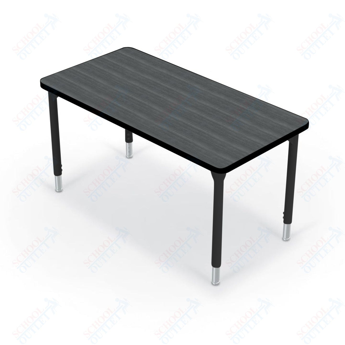 Hierarchy Rectangular School Activity Table (48"W x 24"D) HPL Top - Height Adjustable Legs by MooreCo