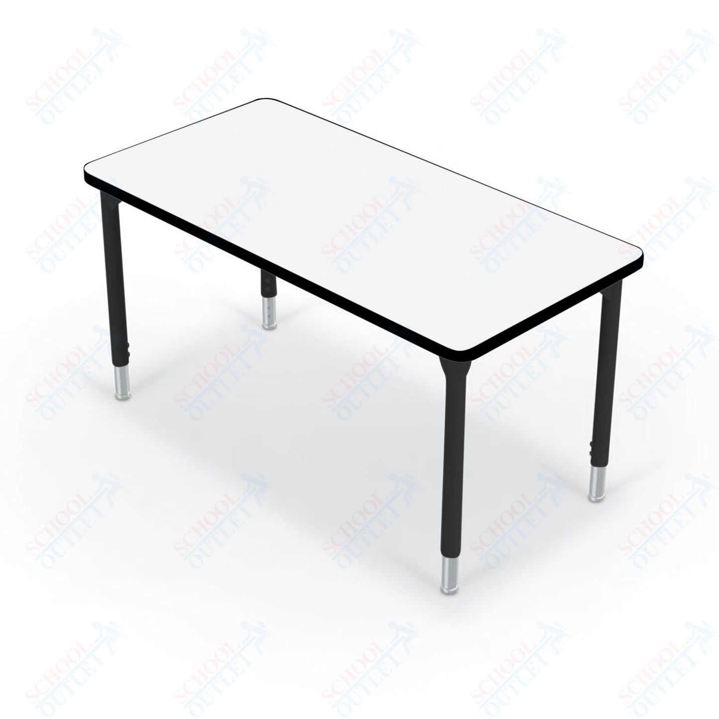 Hierarchy Rectangular School Activity Table (48"W x 24"D) HPL Top - Height Adjustable Legs by MooreCo