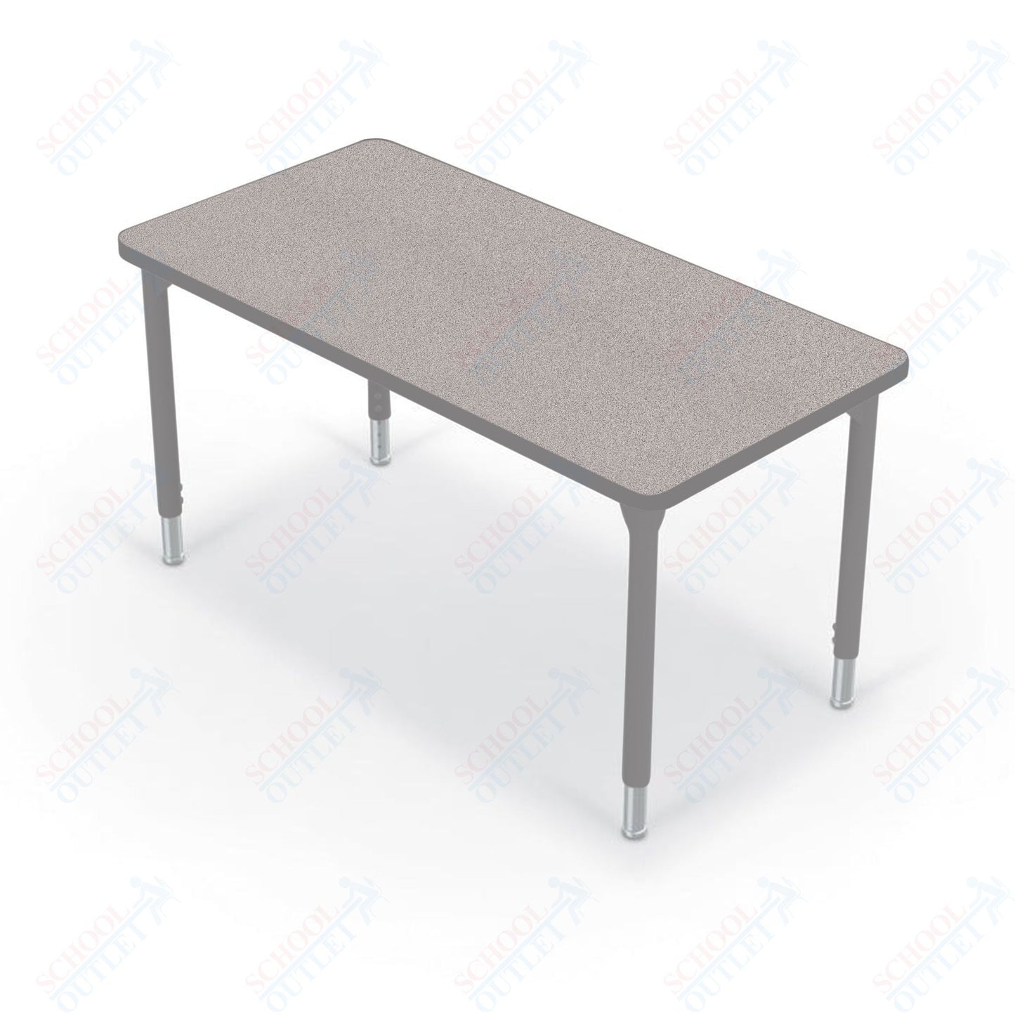 Hierarchy Rectangular School Activity Table (48"W x 24"D) HPL Top - Height Adjustable Legs by MooreCo