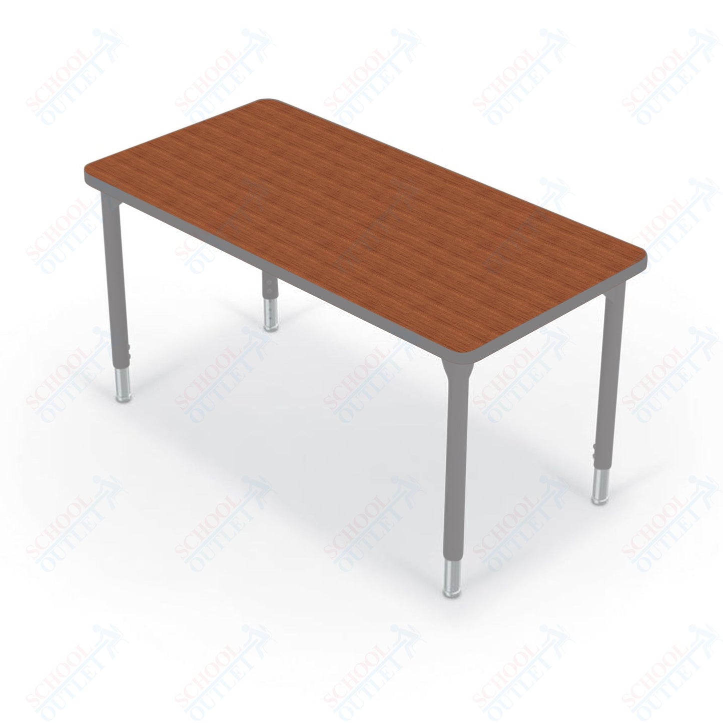 Hierarchy Rectangular School Activity Table (48"W x 24"D) HPL Top - Height Adjustable Legs by MooreCo