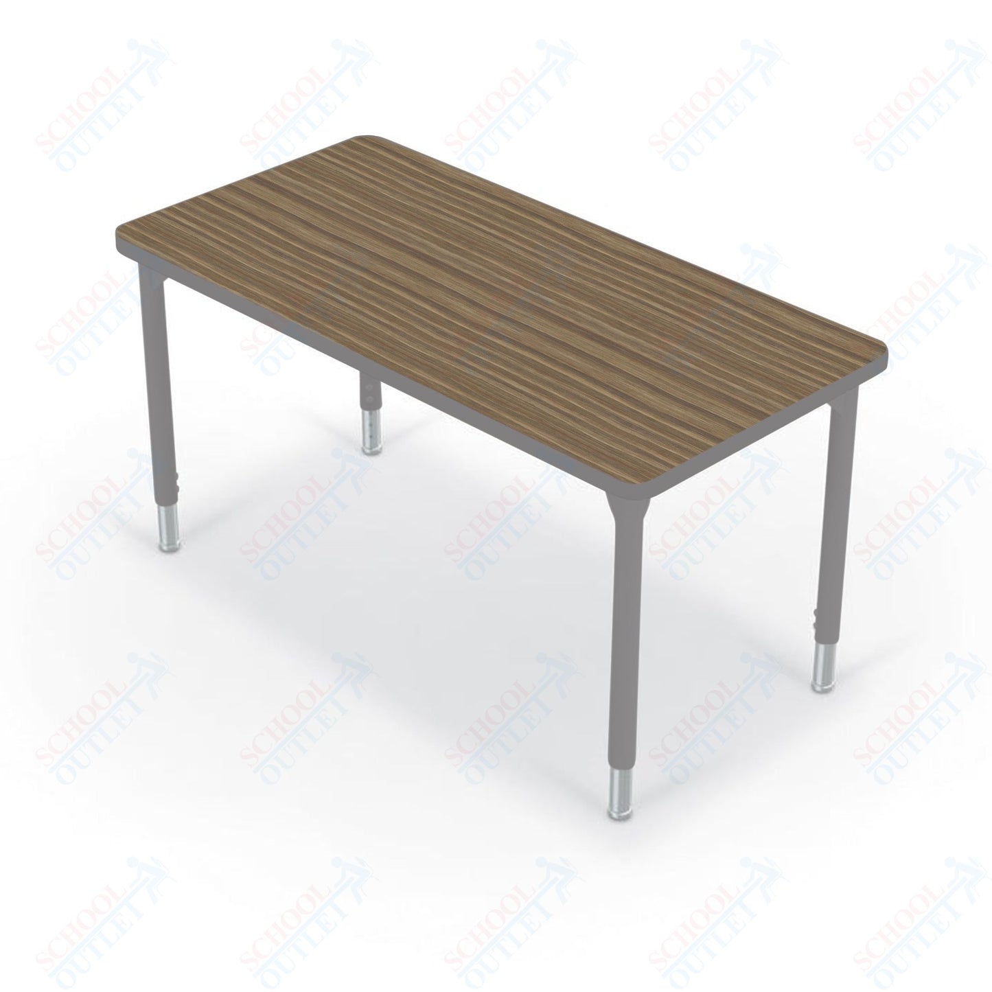 Hierarchy Rectangular School Activity Table (48"W x 24"D) HPL Top - Height Adjustable Legs by MooreCo