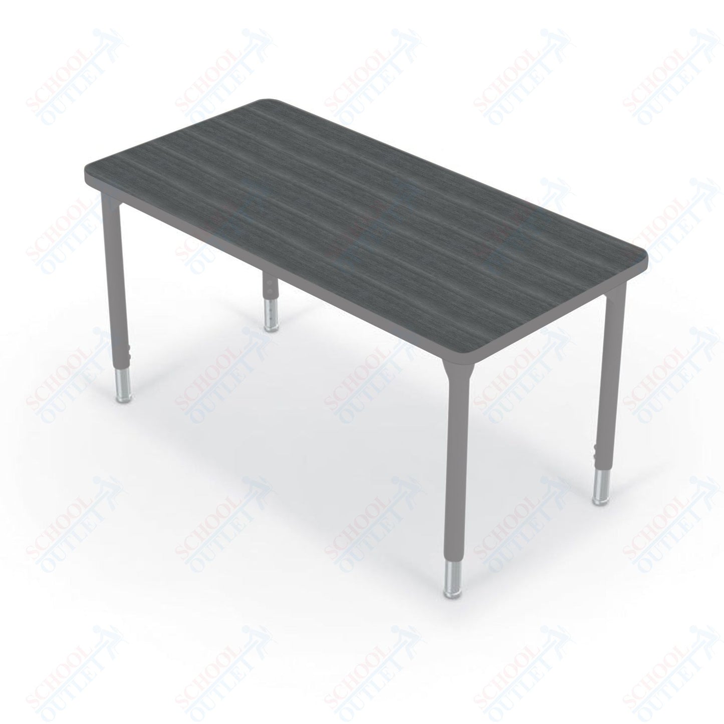 Hierarchy Rectangular School Activity Table (48"W x 24"D) HPL Top - Height Adjustable Legs by MooreCo