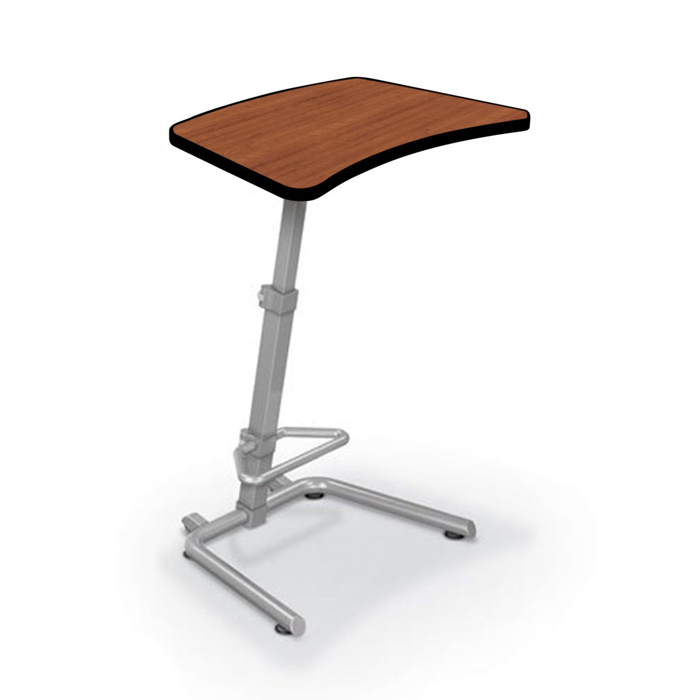Mooreco Up-Rite Student Desk Curve Top, Adjustable Height, Platinum Frame (Mooreco 90533)