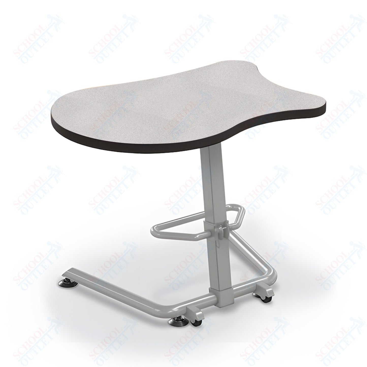 Mooreco Up-Rite Student Desk Fender Top, Adjustable Height, Platinum Frame (Mooreco 90533-F)
