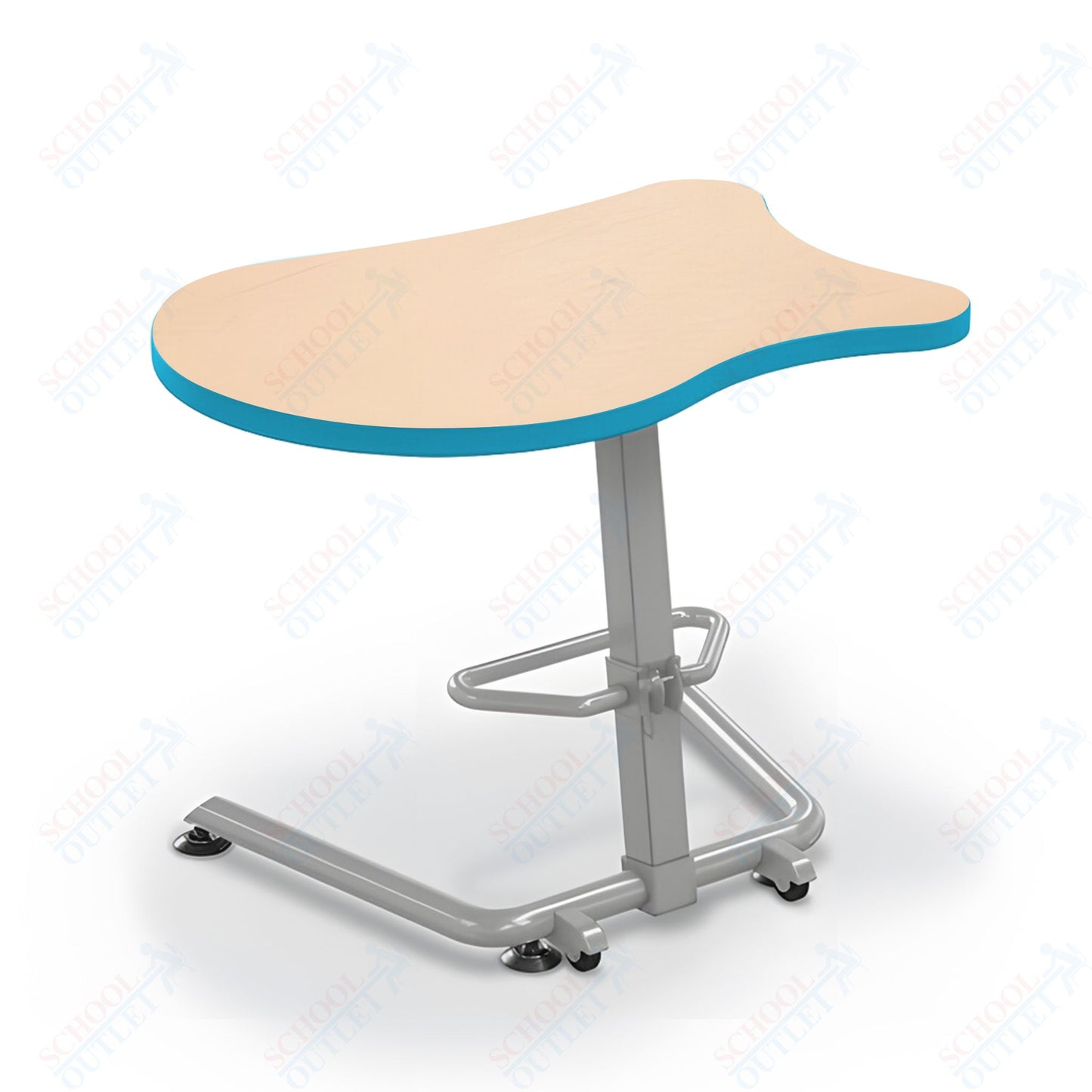 Mooreco Up-Rite Student Desk Fender Top, Adjustable Height, Platinum Frame (Mooreco 90533-F)