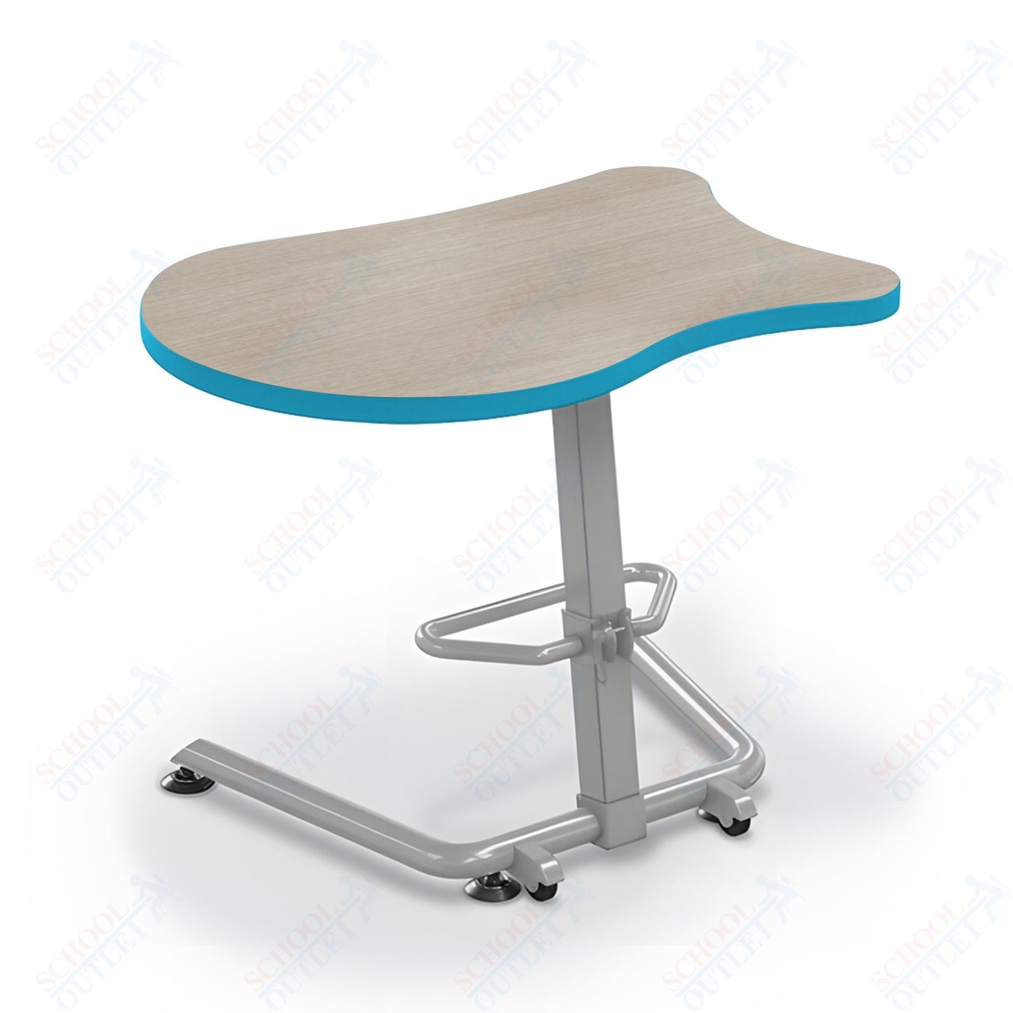 Mooreco Up-Rite Student Desk Fender Top, Adjustable Height, Platinum Frame (Mooreco 90533-F)