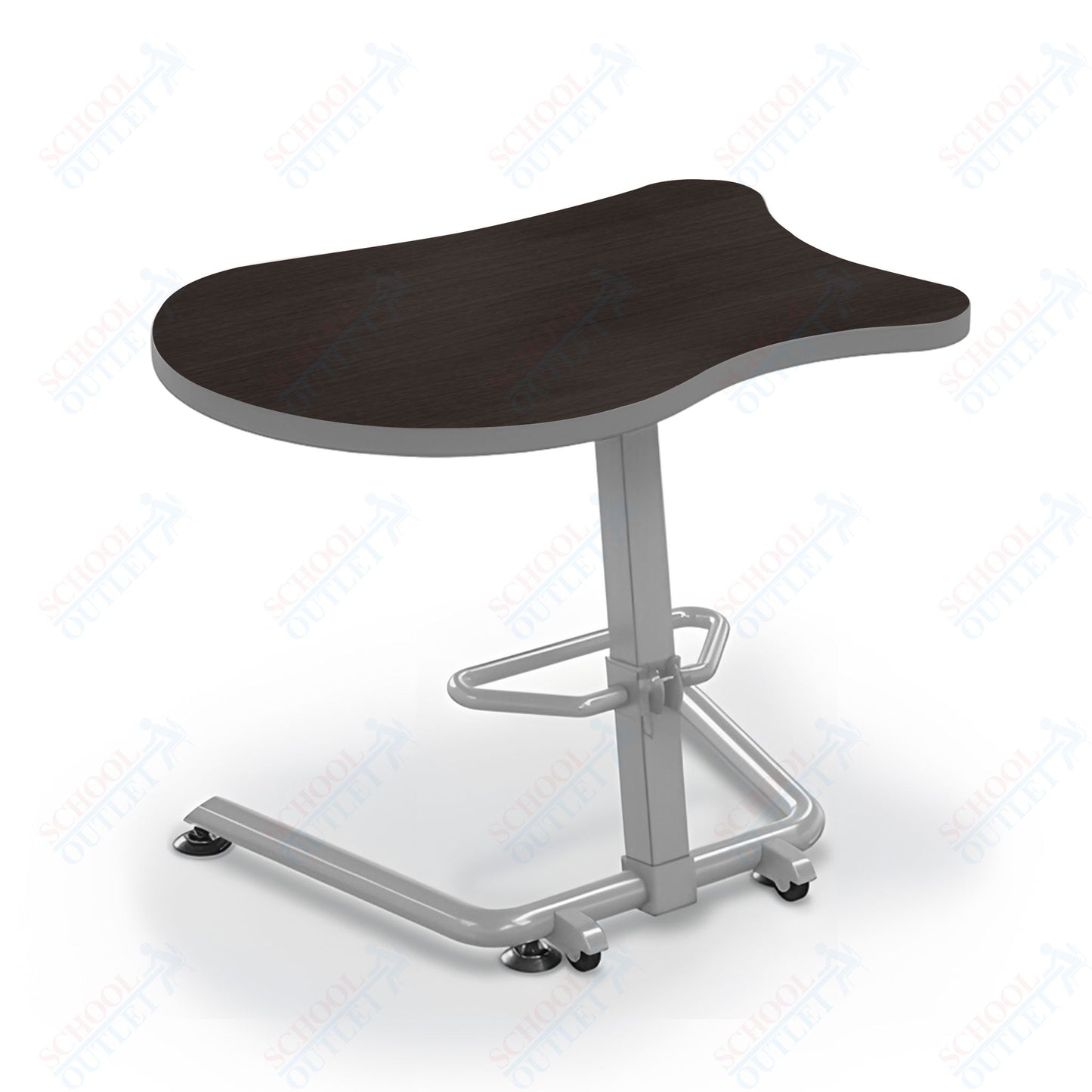 Mooreco Up-Rite Student Desk Fender Top, Adjustable Height, Platinum Frame (Mooreco 90533-F)