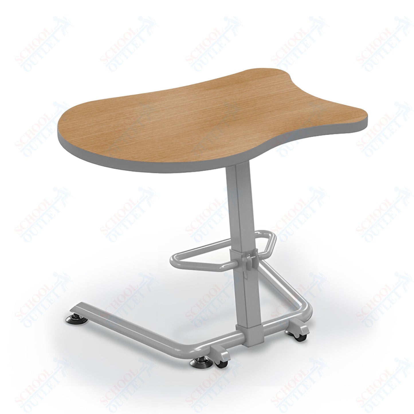 Mooreco Up-Rite Student Desk Fender Top, Adjustable Height, Platinum Frame (Mooreco 90533-F)
