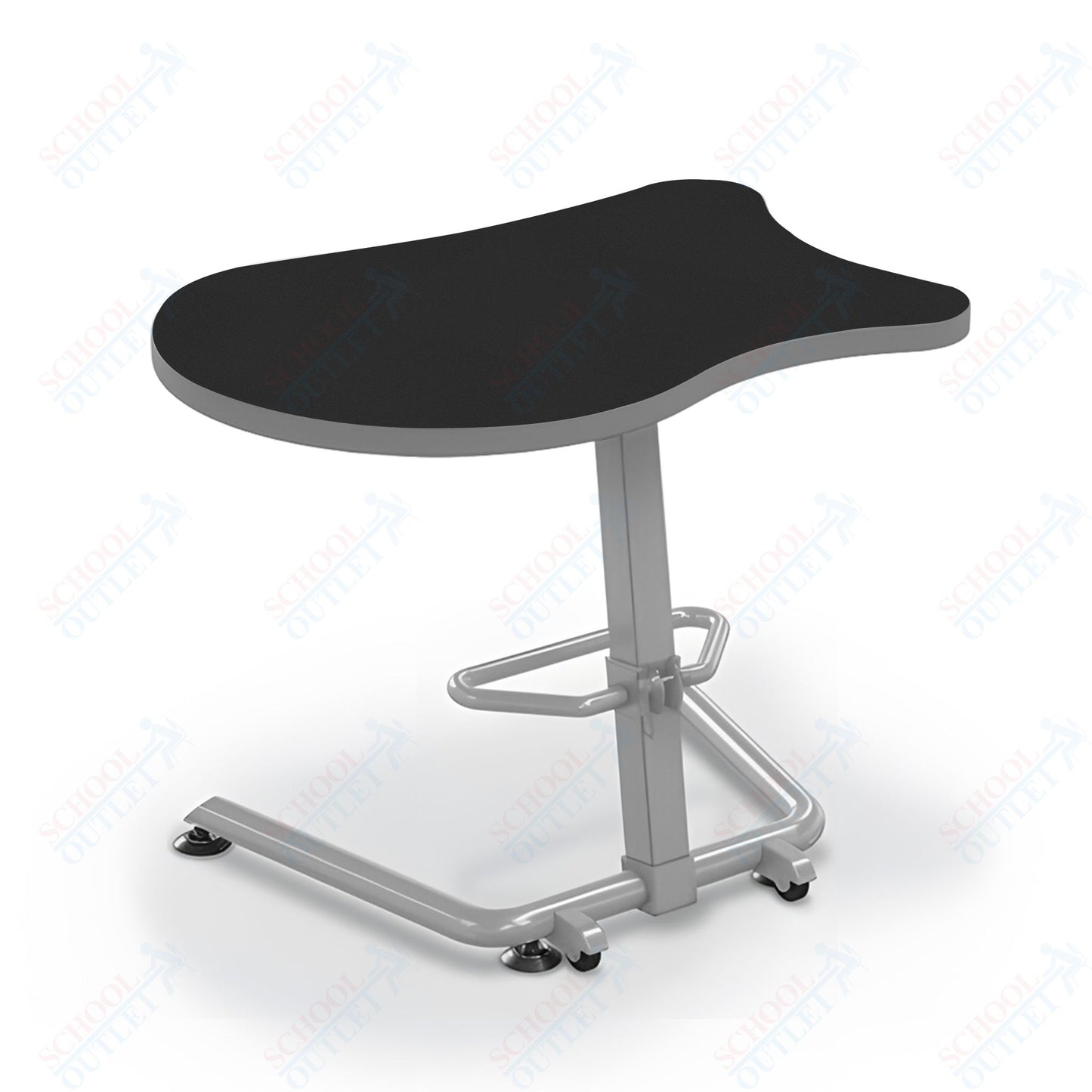 Mooreco Up-Rite Student Desk Fender Top, Adjustable Height, Platinum Frame (Mooreco 90533-F)