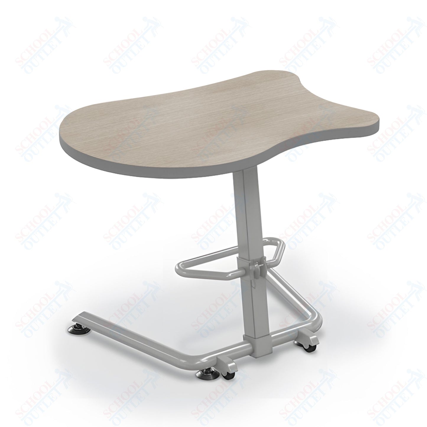 Mooreco Up-Rite Student Desk Fender Top, Adjustable Height, Platinum Frame (Mooreco 90533-F)