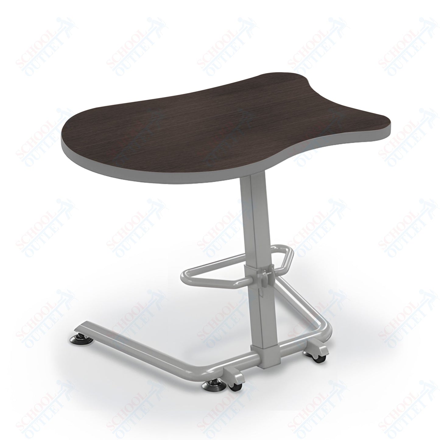 Mooreco Up-Rite Student Desk Fender Top, Adjustable Height, Platinum Frame (Mooreco 90533-F)