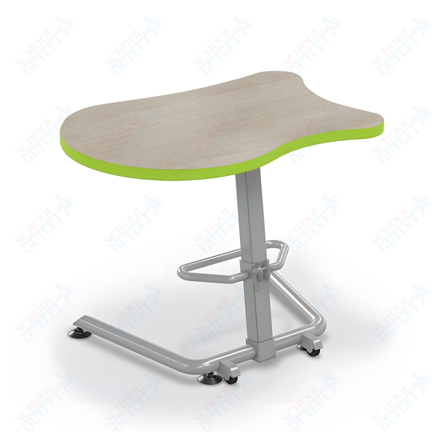 Mooreco Up-Rite Student Desk Fender Top, Adjustable Height, Platinum Frame (Mooreco 90533-F)