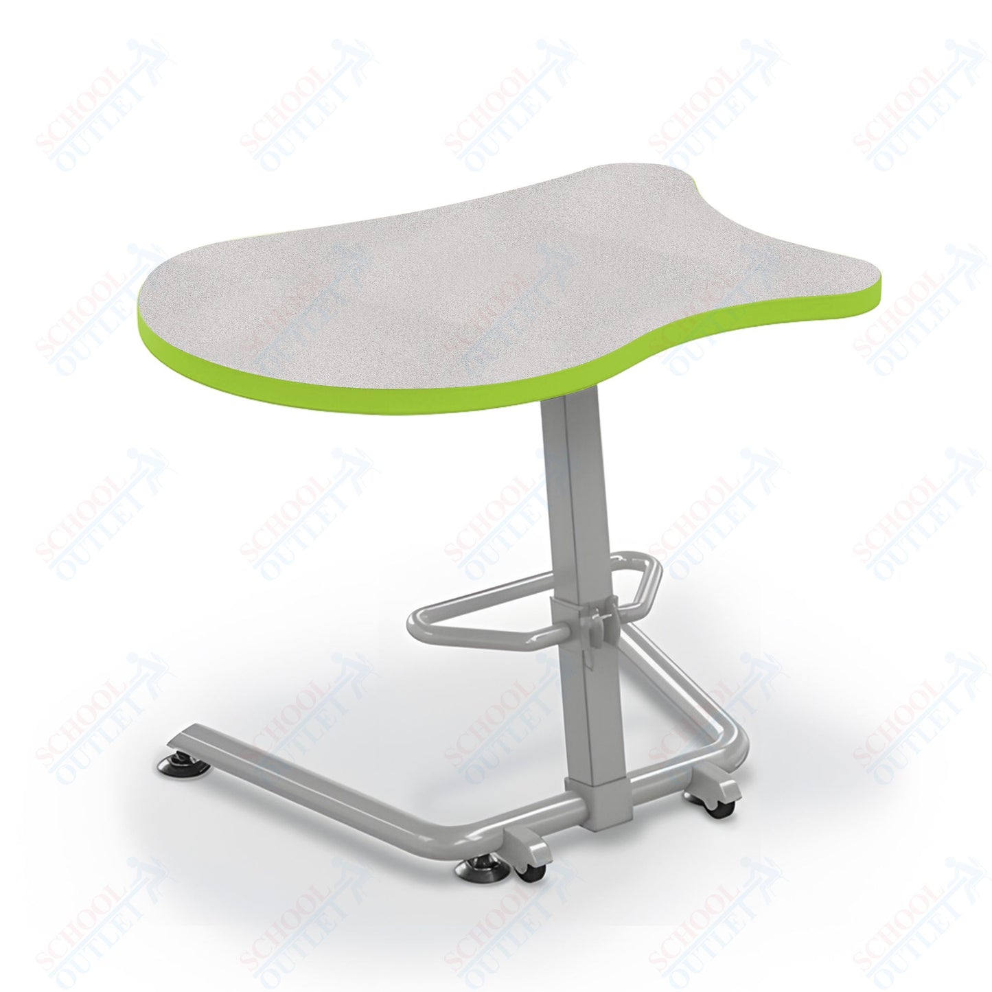 Mooreco Up-Rite Student Desk Fender Top, Adjustable Height, Platinum Frame (Mooreco 90533-F)