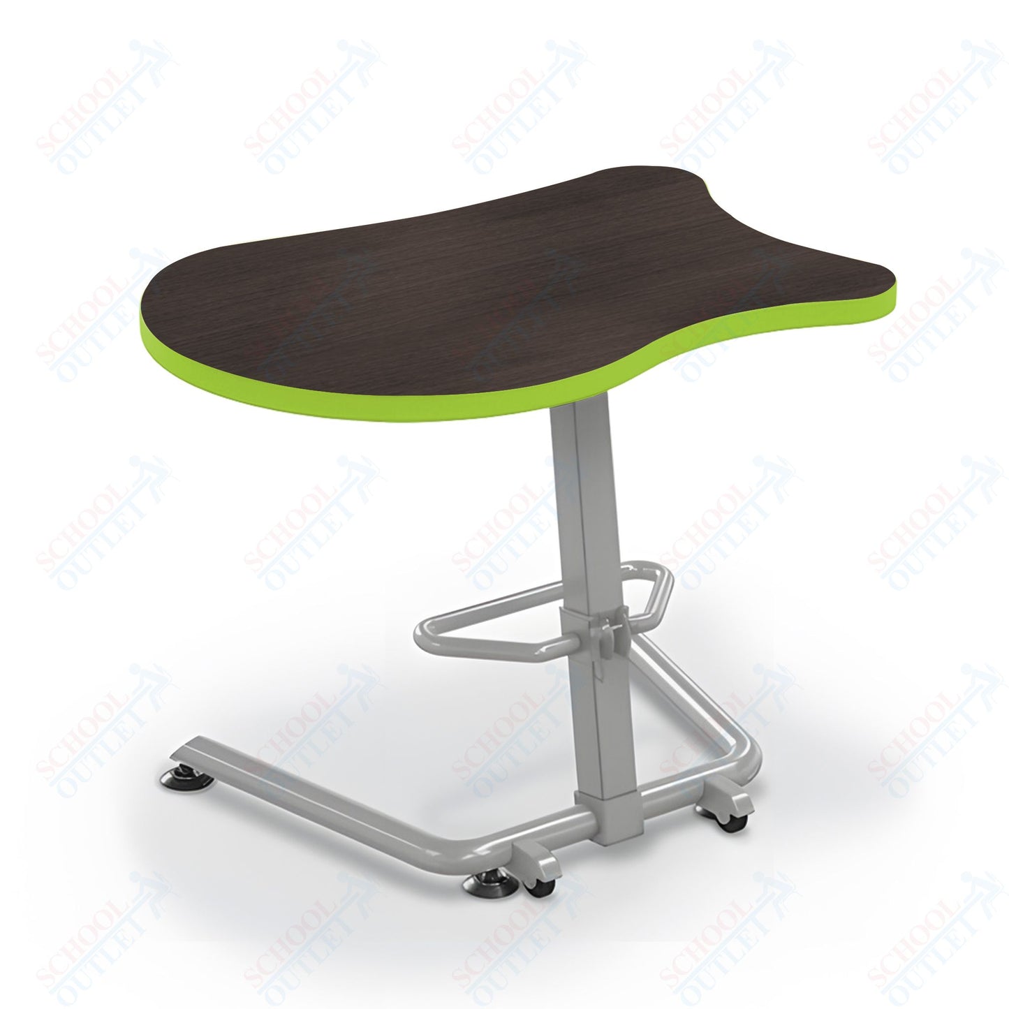 Mooreco Up-Rite Student Desk Fender Top, Adjustable Height, Platinum Frame (Mooreco 90533-F)