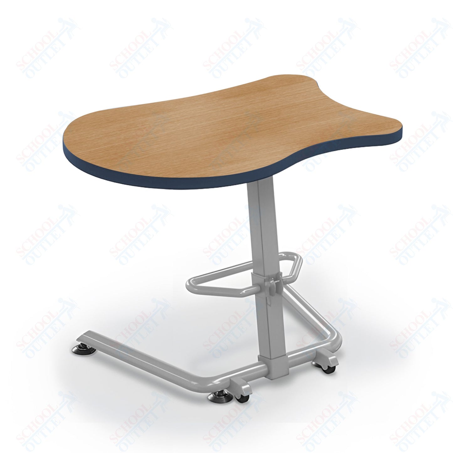 Mooreco Up-Rite Student Desk Fender Top, Adjustable Height, Platinum Frame (Mooreco 90533-F)