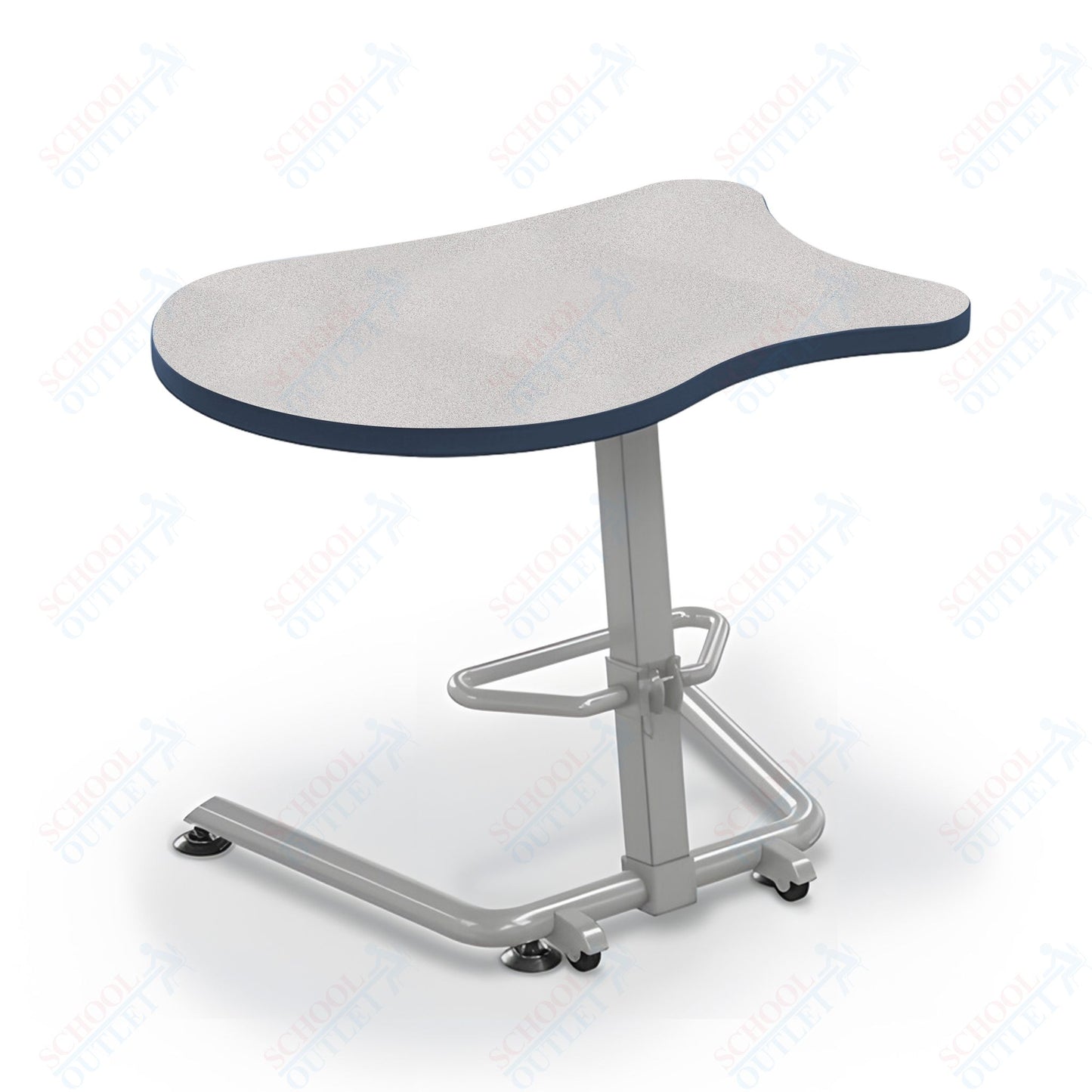 Mooreco Up-Rite Student Desk Fender Top, Adjustable Height, Platinum Frame (Mooreco 90533-F)