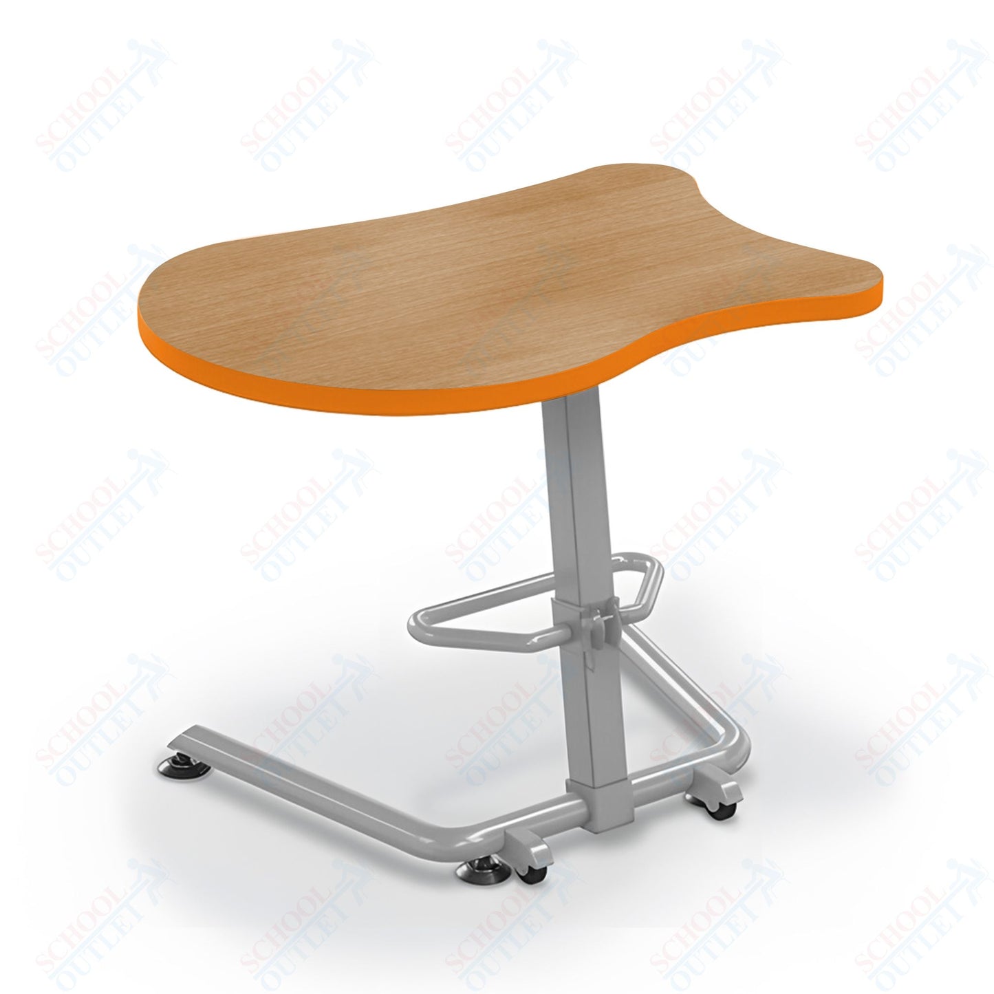 Mooreco Up-Rite Student Desk Fender Top, Adjustable Height, Platinum Frame (Mooreco 90533-F)